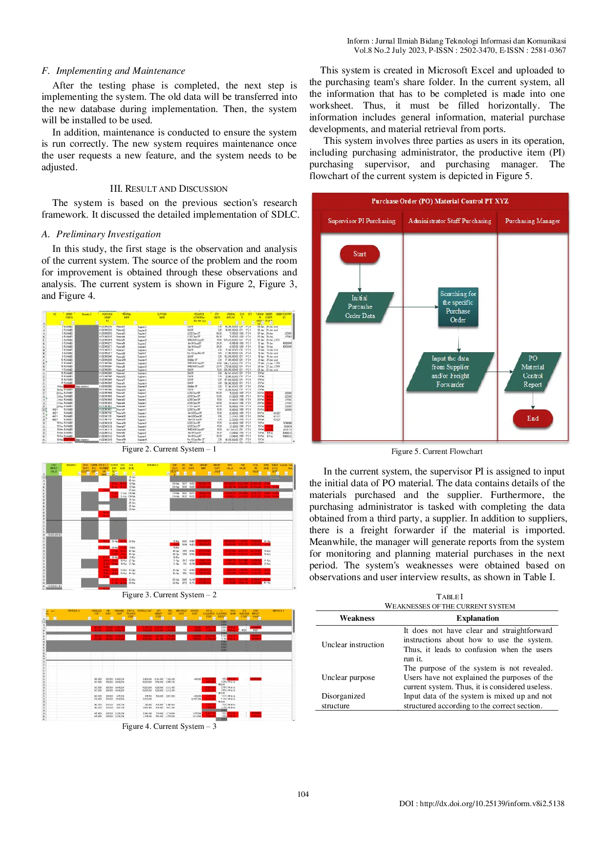 JURIS Application of Waterfall System Development Life Cycle Methodology for Designing Purchase Order Material Control System