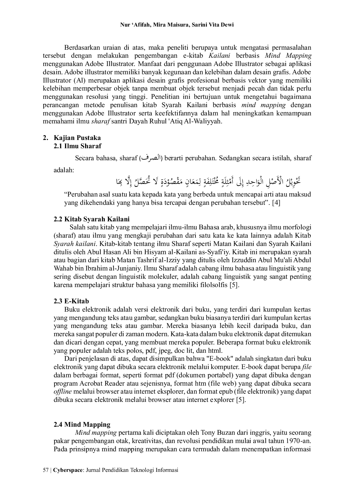 JURIS Pengembangan E Kitab Matan Kailani Berbasis Mind Mapping Untuk Meningkatkan Pemahaman Ilmu Sharaf