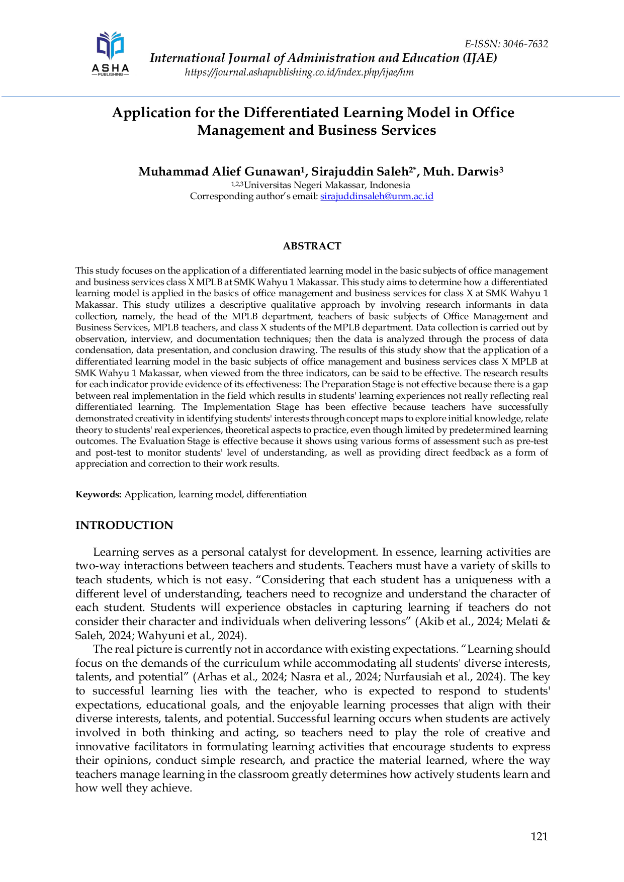 JURIS Application for the Differentiated Learning Model in Office Management and Business Services