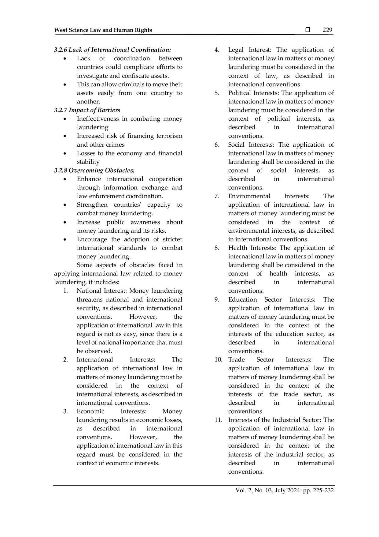 JURIS Application of International Law in Tackling Money Laundering