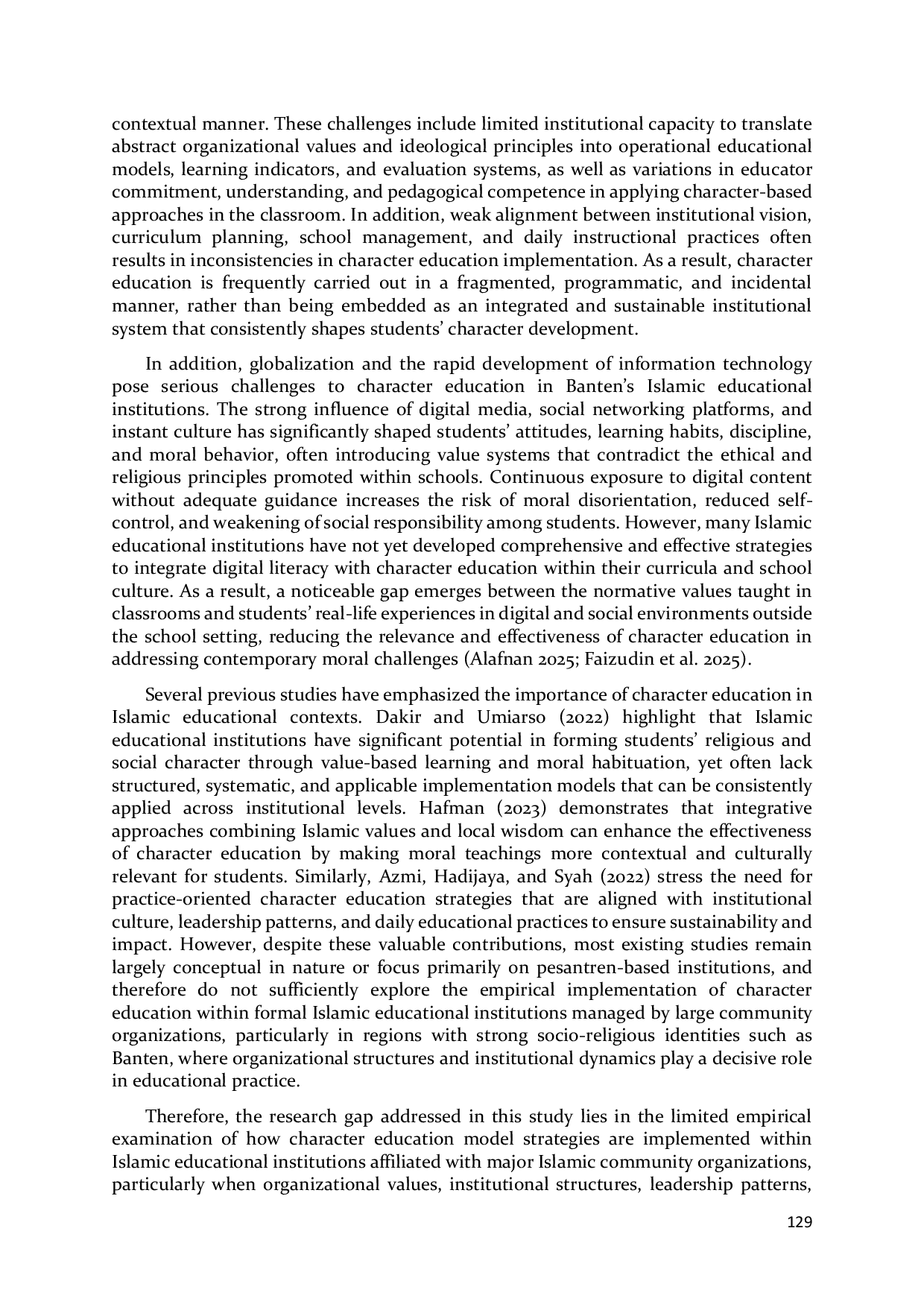 JURIS Implementing Character Education Strategies in Major Islamic Educational Institutions in Banten Province