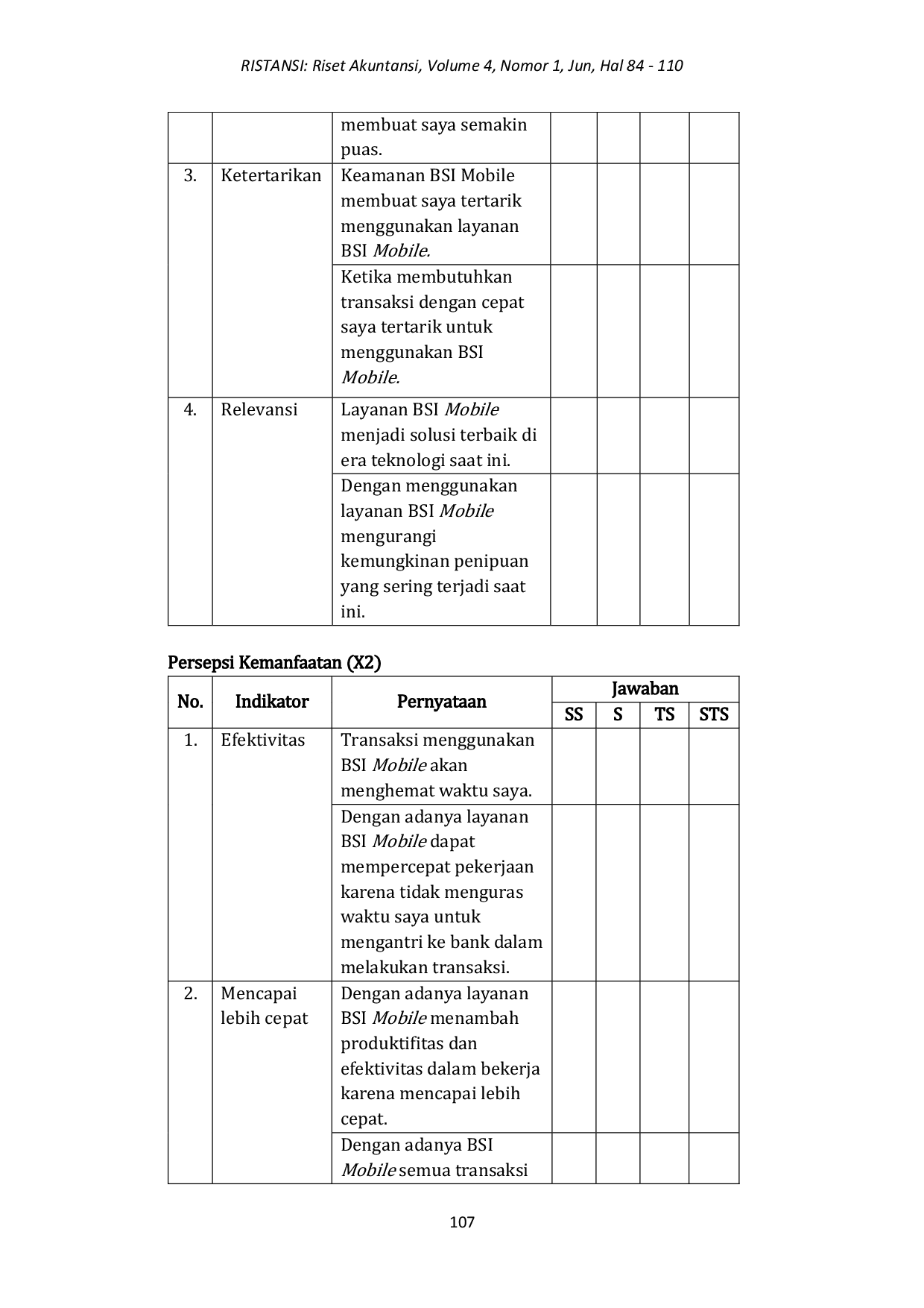 JURIS Pengaruh Kredibilitas Bank Persepsi Kemanfaatan dan Persepsi Kemudahan Aplikasi Perbankan Terhadap Minat Nasabah Menggunakan Layanan BSI Mobile Di Bank Syariah Indonesia KCP Ponorogo Soetta