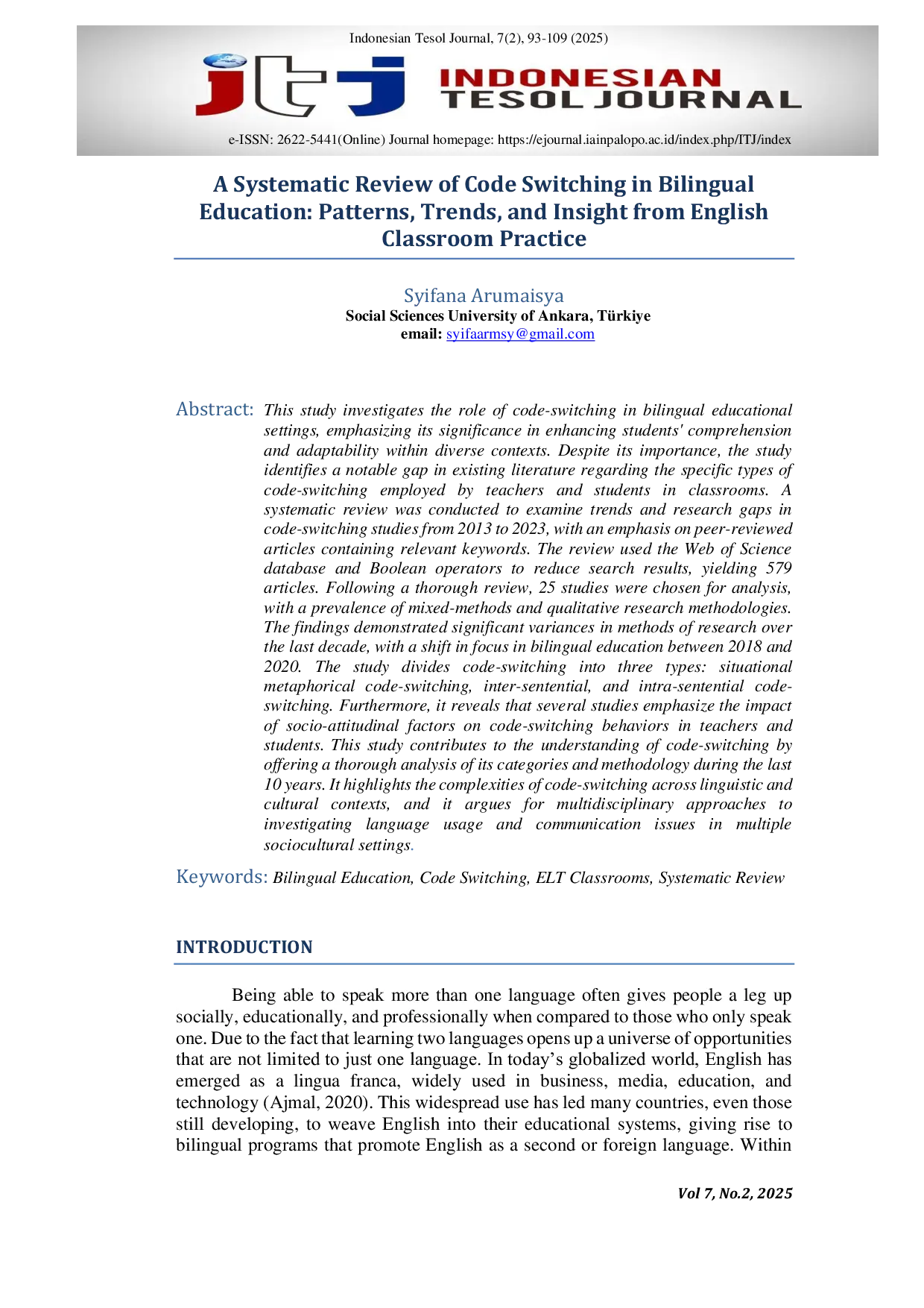JURIS A Systematic Review of Code Switching in Bilingual Education Patterns Trends and Insight from English Classroom Practice