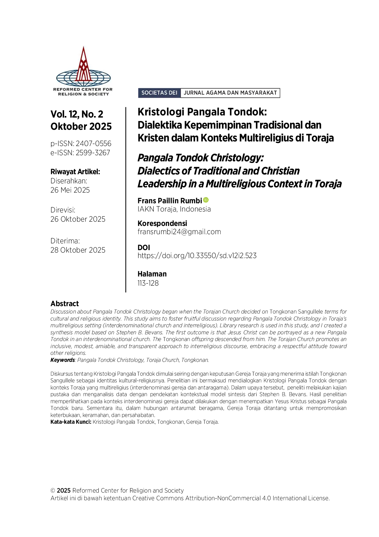 JURIS Kristologi Pangala Tondok