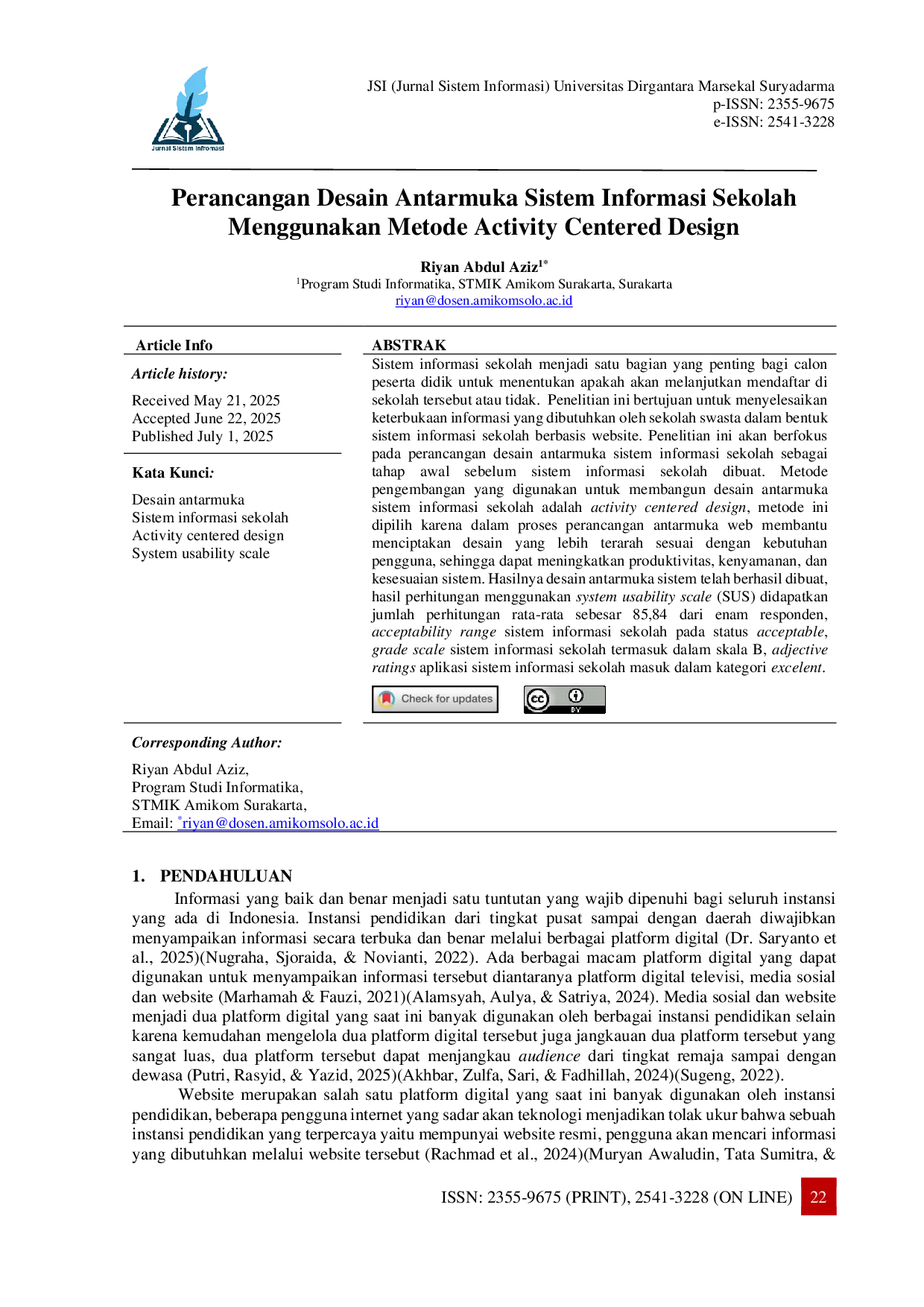JURIS Perancangan Desain Antarmuka Sistem Informasi Sekolah Menggunakan Metode Activity Centered Design
