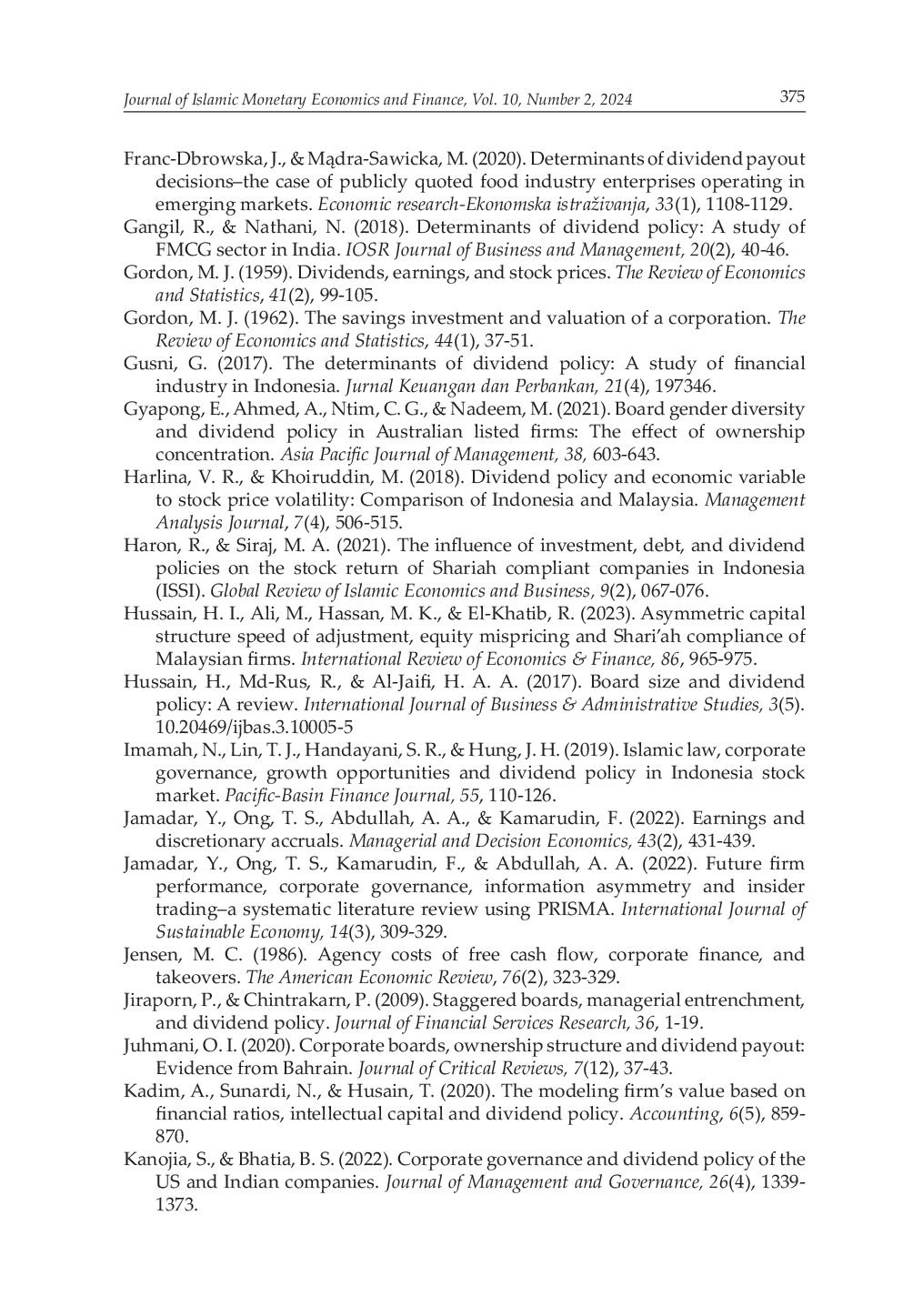 JURIS Pengawasan Dewan dan Kebijakan Dividen di Perusahaan Syariah Malaysia