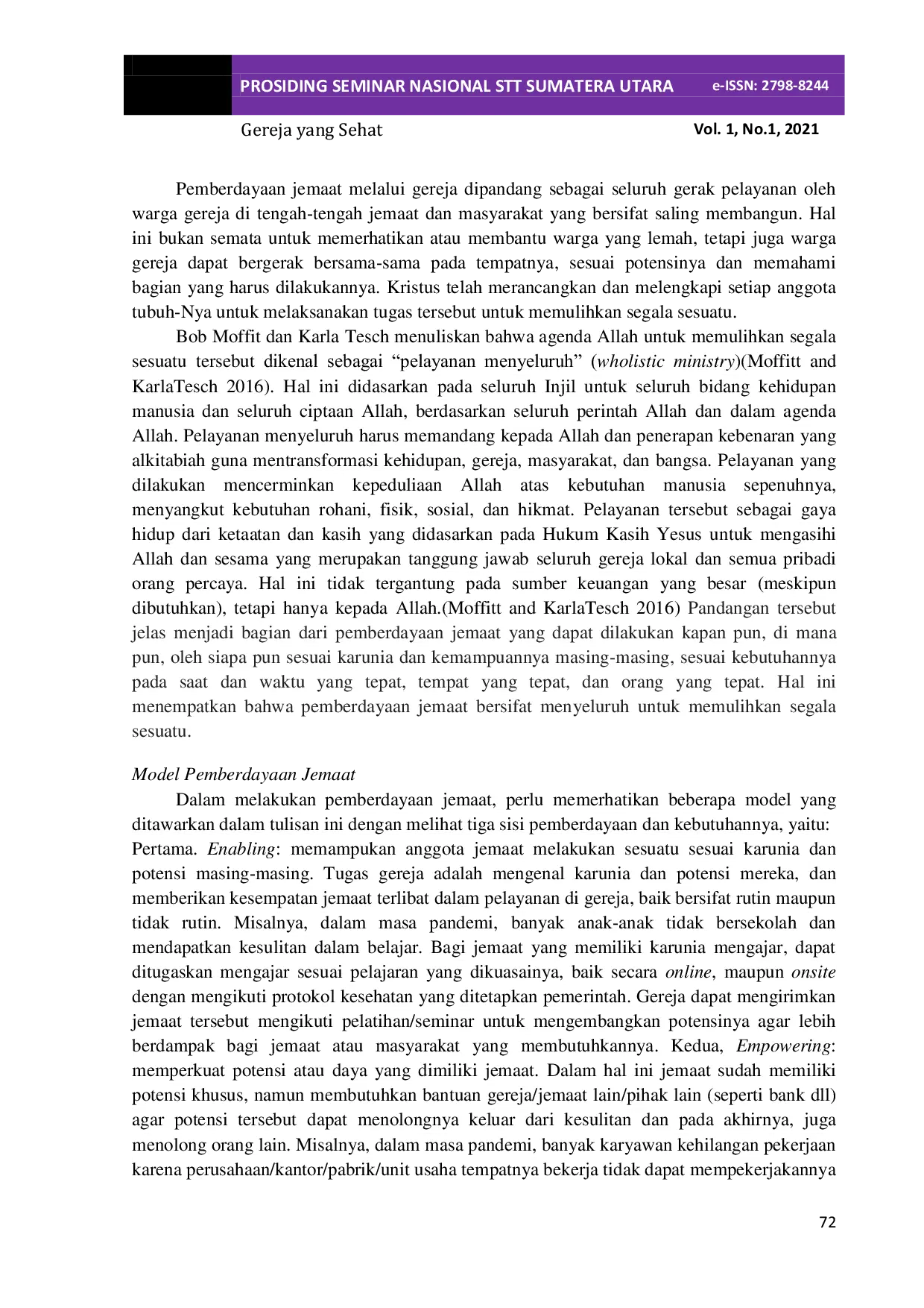 JURIS Gereja yang Sehat dan Tugas Pemberdayaan Jemaat