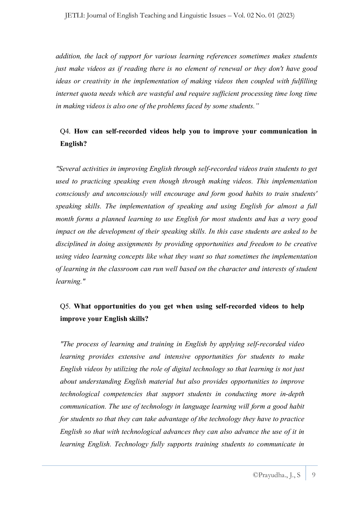 JURIS English Students Belief on Learning English Through Self Recording Video