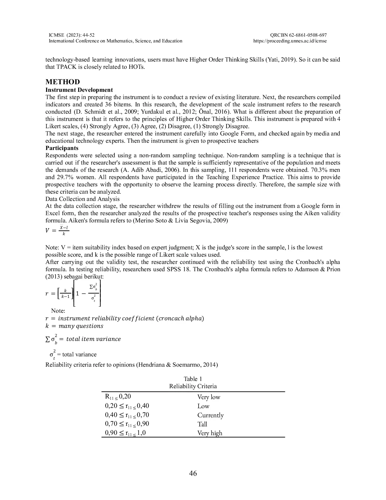 JURIS Technological Pedagogical Content Knowledge TPACK Based on HOTs The Development and Validation of an Assessment Instrument for Preservice Teachers