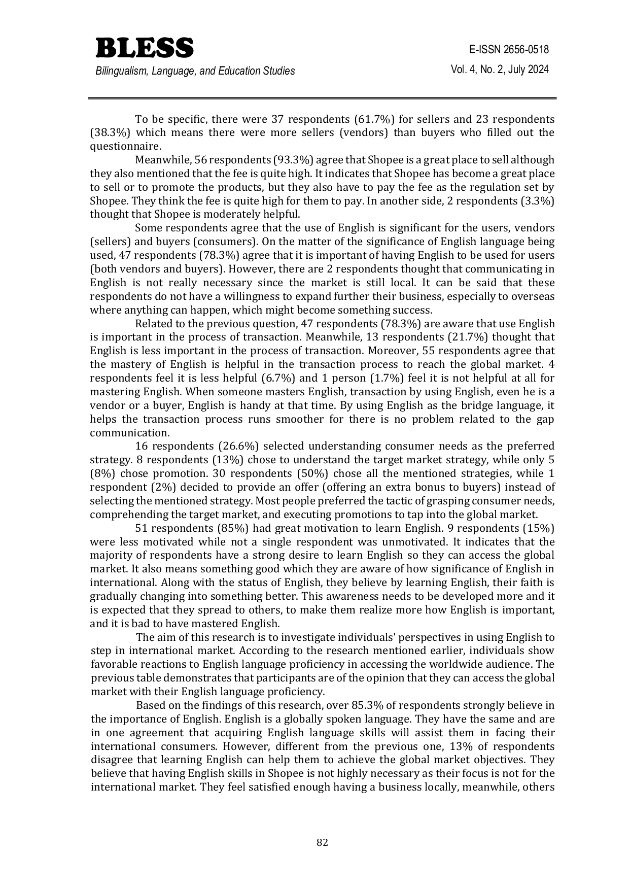 JURIS The Significance of English Communication Skills for Shopee Vendors