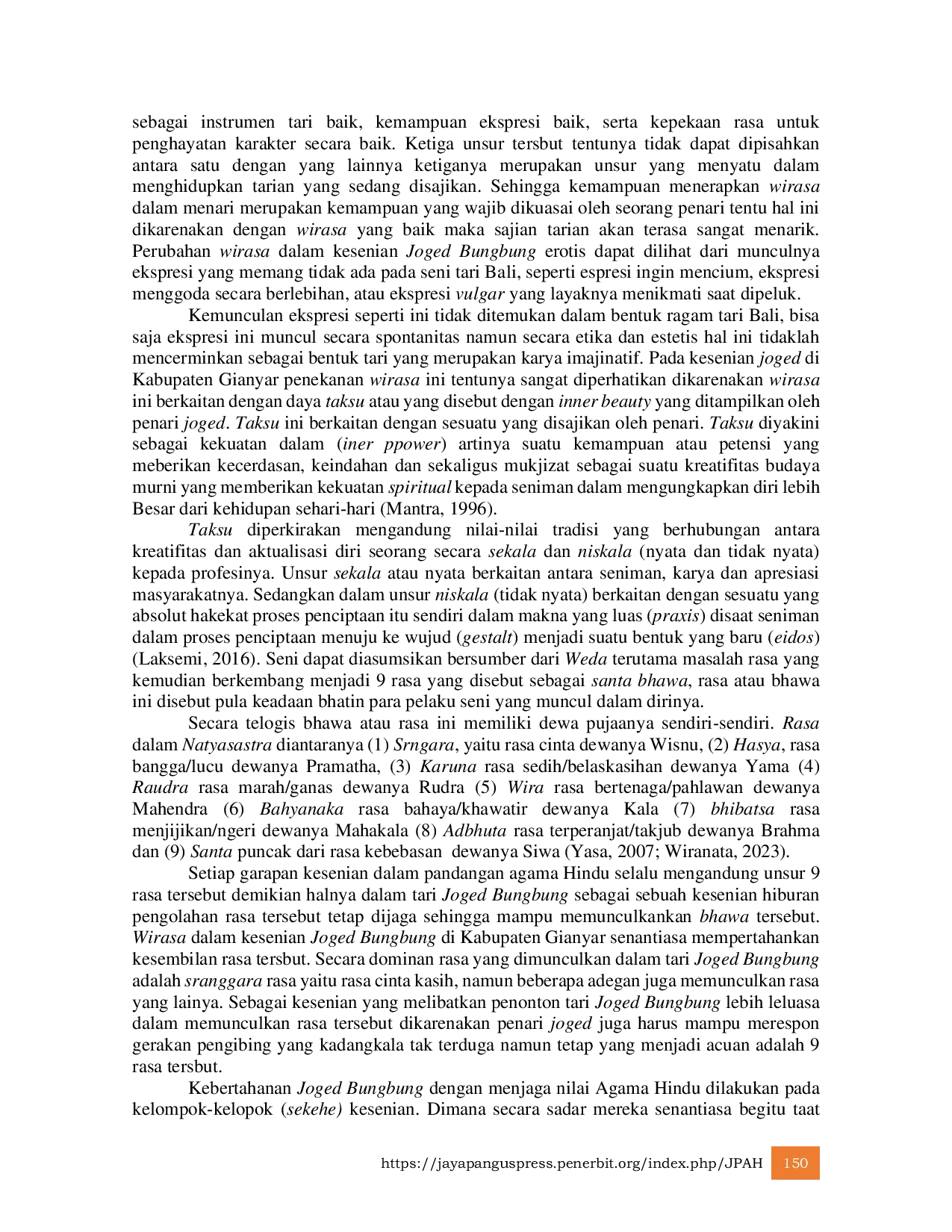 JURIS Aktualisasi Catur Wi Berlandaskan Nilai Agama Hindu Pada Joged Bungbung di Kabupaten Gianyar