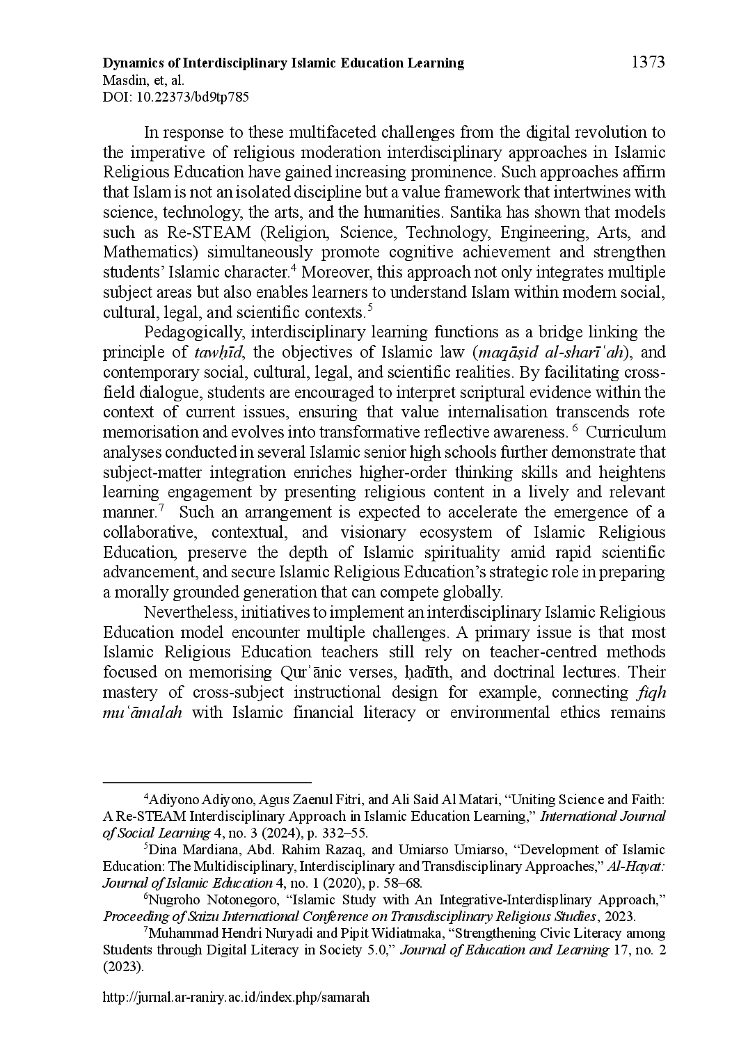 juris Dynamics of Interdisciplinary Islamic Education Learning in Indonesian High Schools Based on Islamic Law