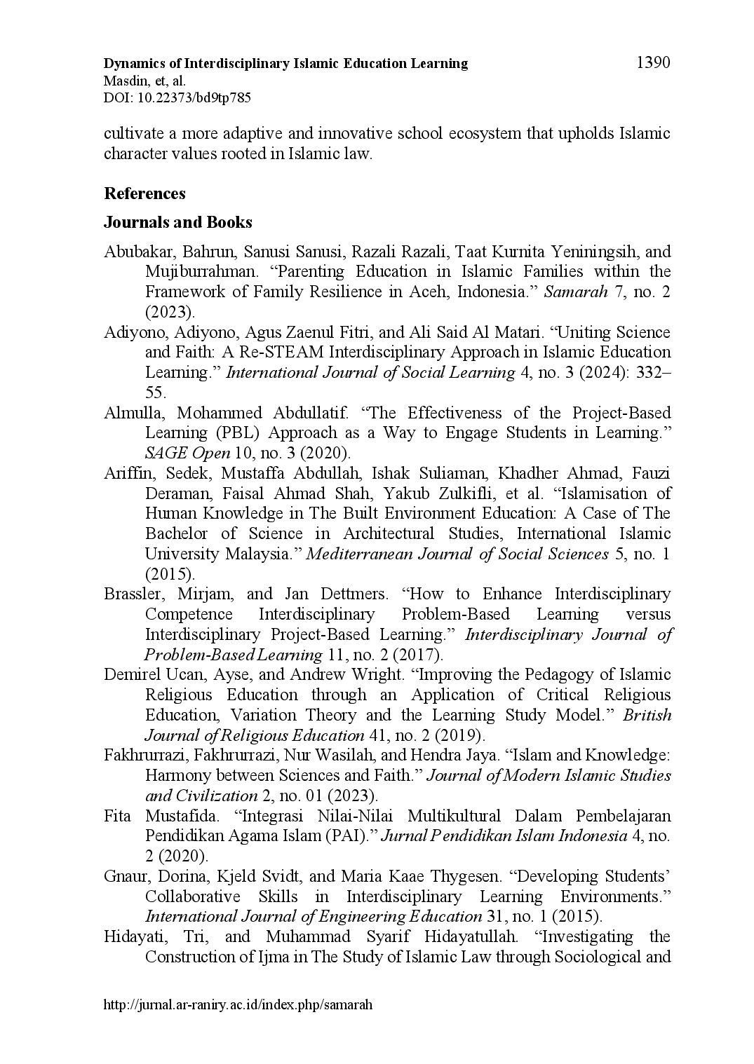 juris Dynamics of Interdisciplinary Islamic Education Learning in Indonesian High Schools Based on Islamic Law