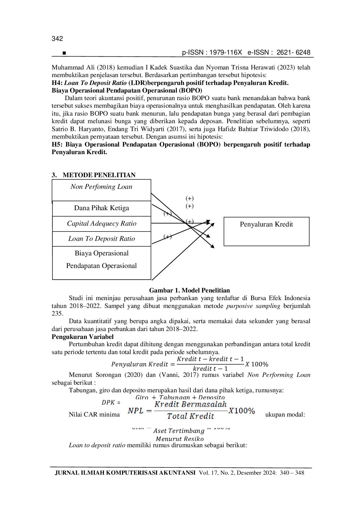 JURIS Faktor Faktor Yang Mempengaruhi Penyaluran Kredit Perbankan Pada Bank Umum Yang Terdaftar Di BEI Periode 2018 2022