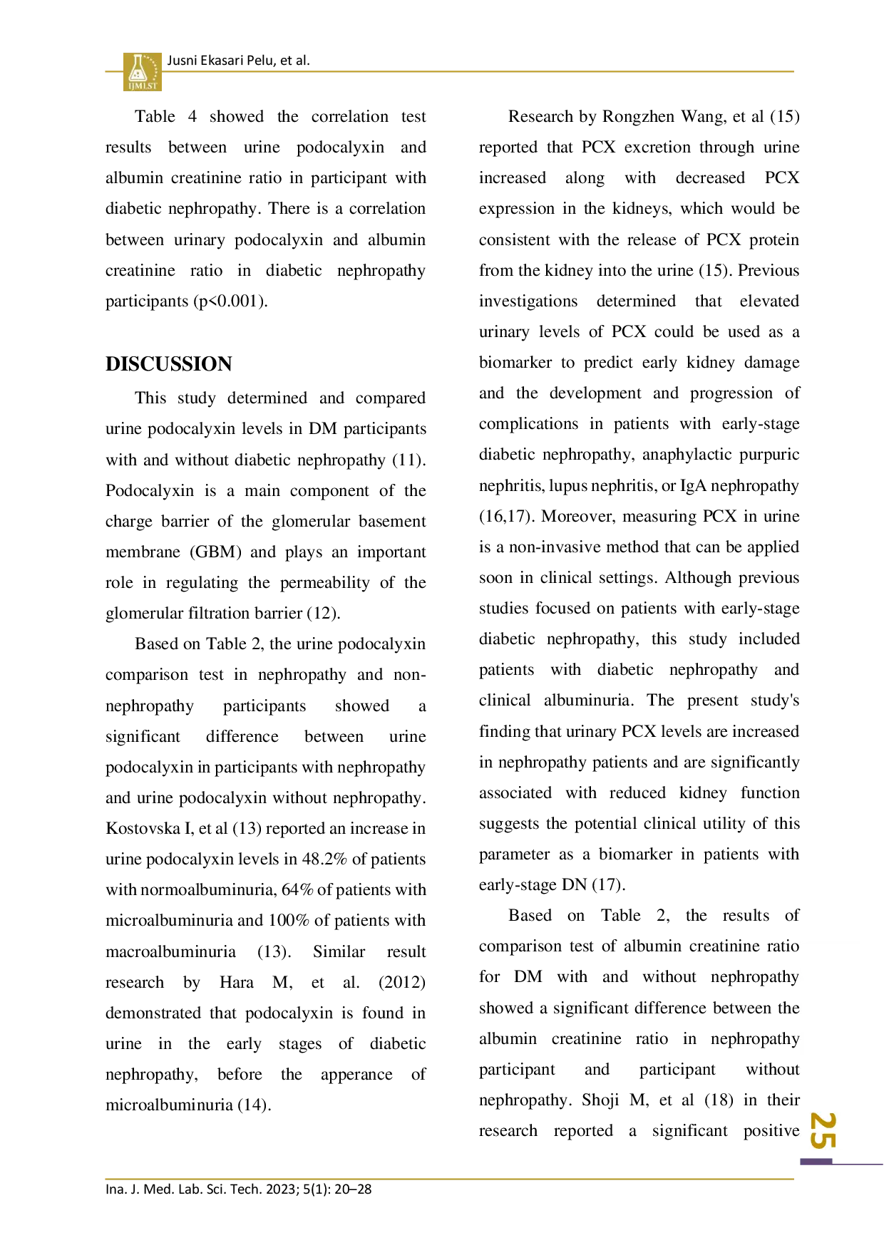 juris Analysis of Urine Podocalyxin in Type 2 Diabetes Mellitus Subjects With and Without Diabetic Nephropathy