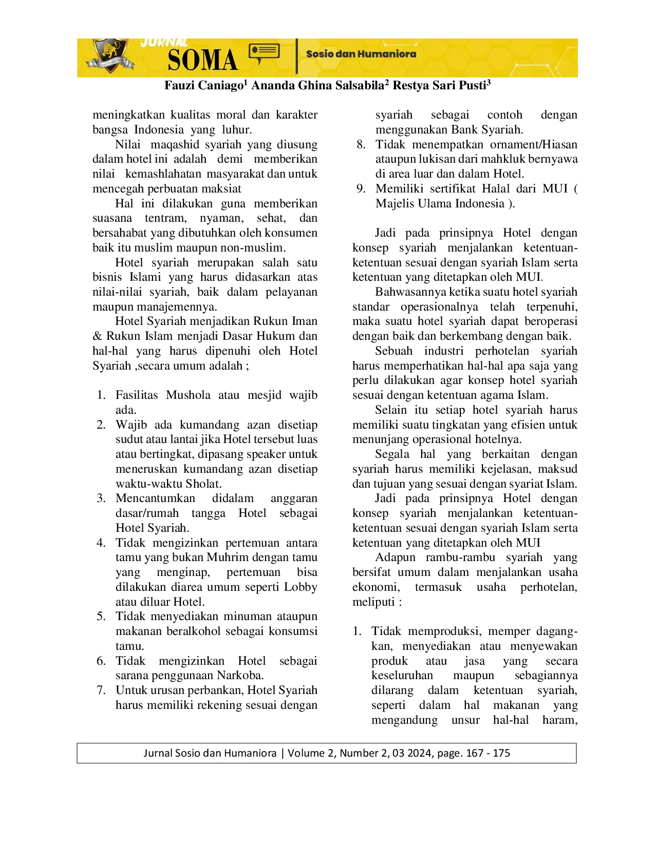 JURIS Optimalisasi Layanan Berbasis Syariah Di Cinnamon Hotel Boutique