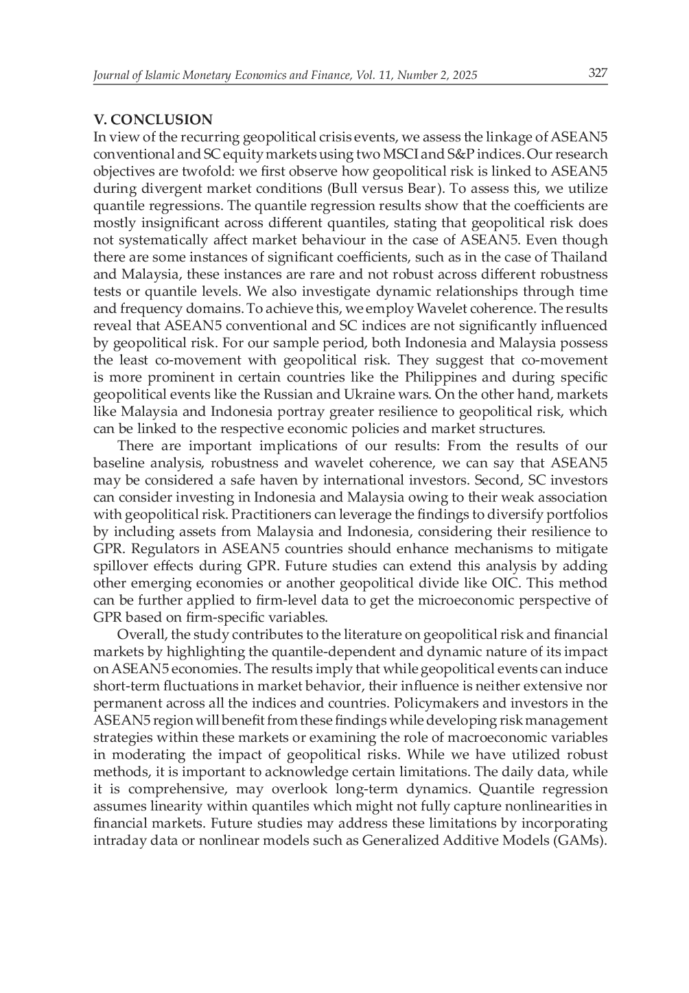 JURIS Does Geopolitical Risk Matter for ASEAN5 Economies Evidence on Conventional and Islamic Compliant Indices
