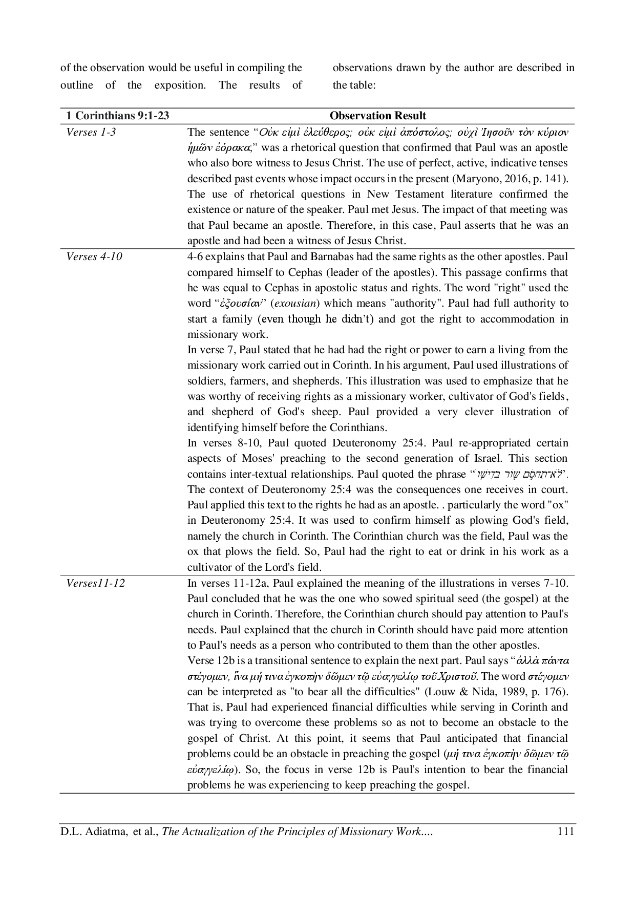 juris The Actualization of the Principles of Missionary Work According to 1 Corinthians 9 19 23