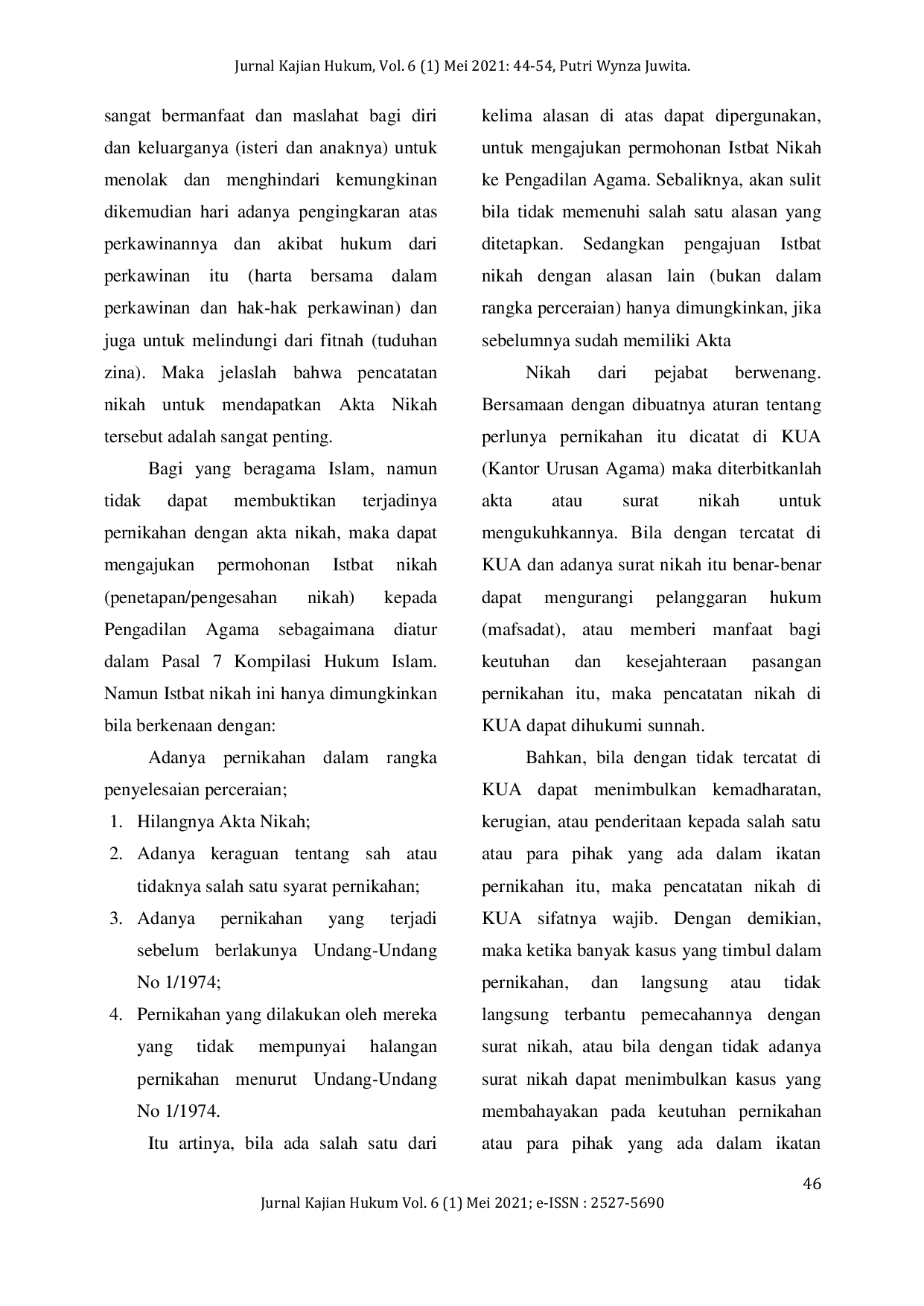 JURIS Status Anak Pernikahan Sirri Ditinjau dari Hukum Positif di Indonesia