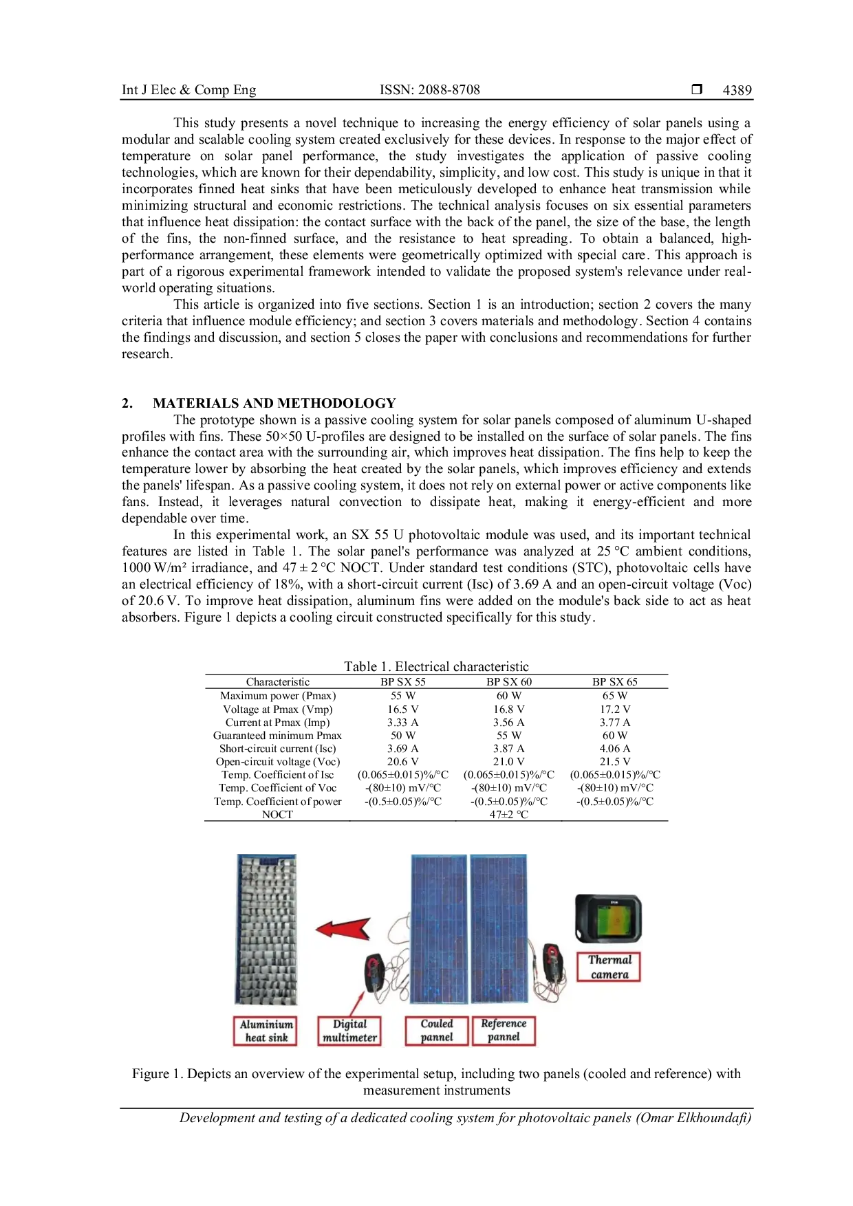 JURIS Development and testing of a dedicated cooling system for photovoltaic panels