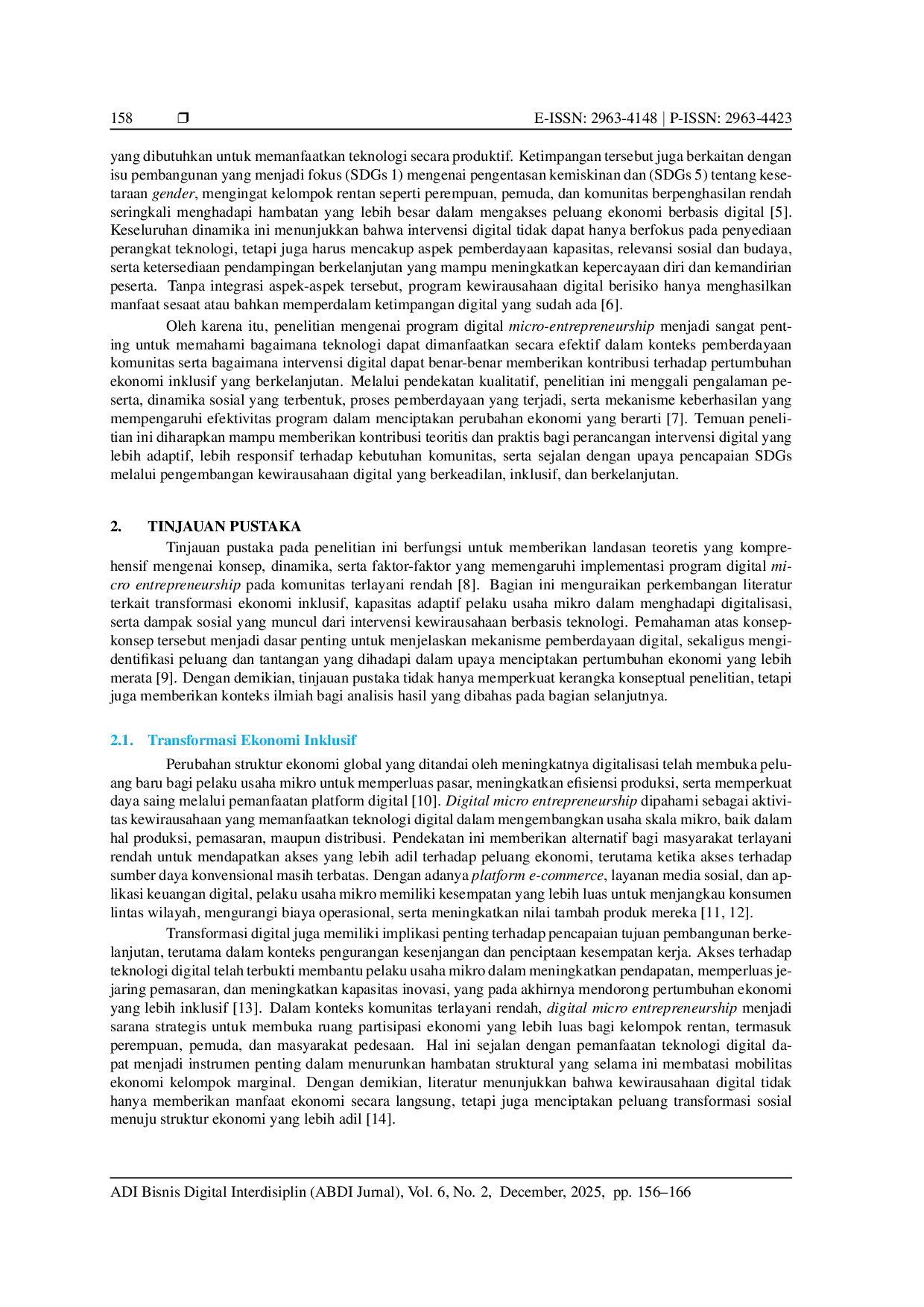 juris Inclusive Growth Stimulation in Underserved Communities Through Digital Micro Entrepreneurship Programs