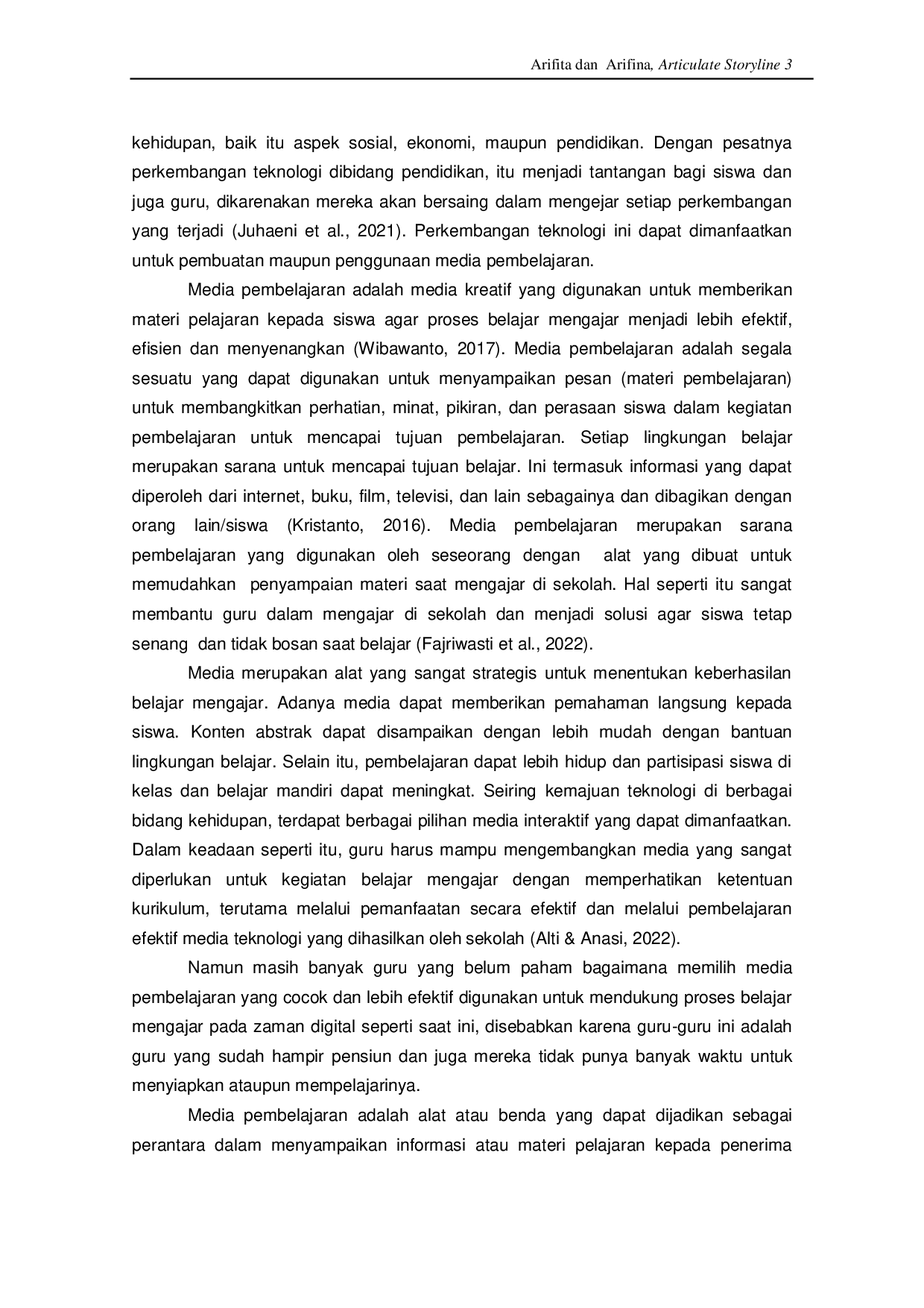 juris Articulate Storyline 3 Untuk Calon Guru Sekolah Dasar Dalam Penggunaan Sebagai Media Pembelajaran