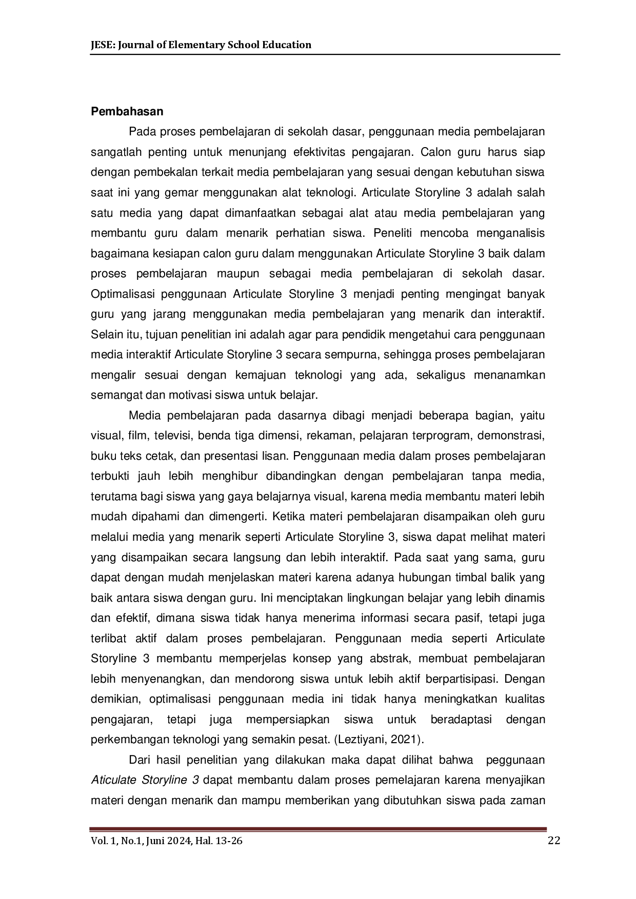 juris Articulate Storyline 3 Untuk Calon Guru Sekolah Dasar Dalam Penggunaan Sebagai Media Pembelajaran