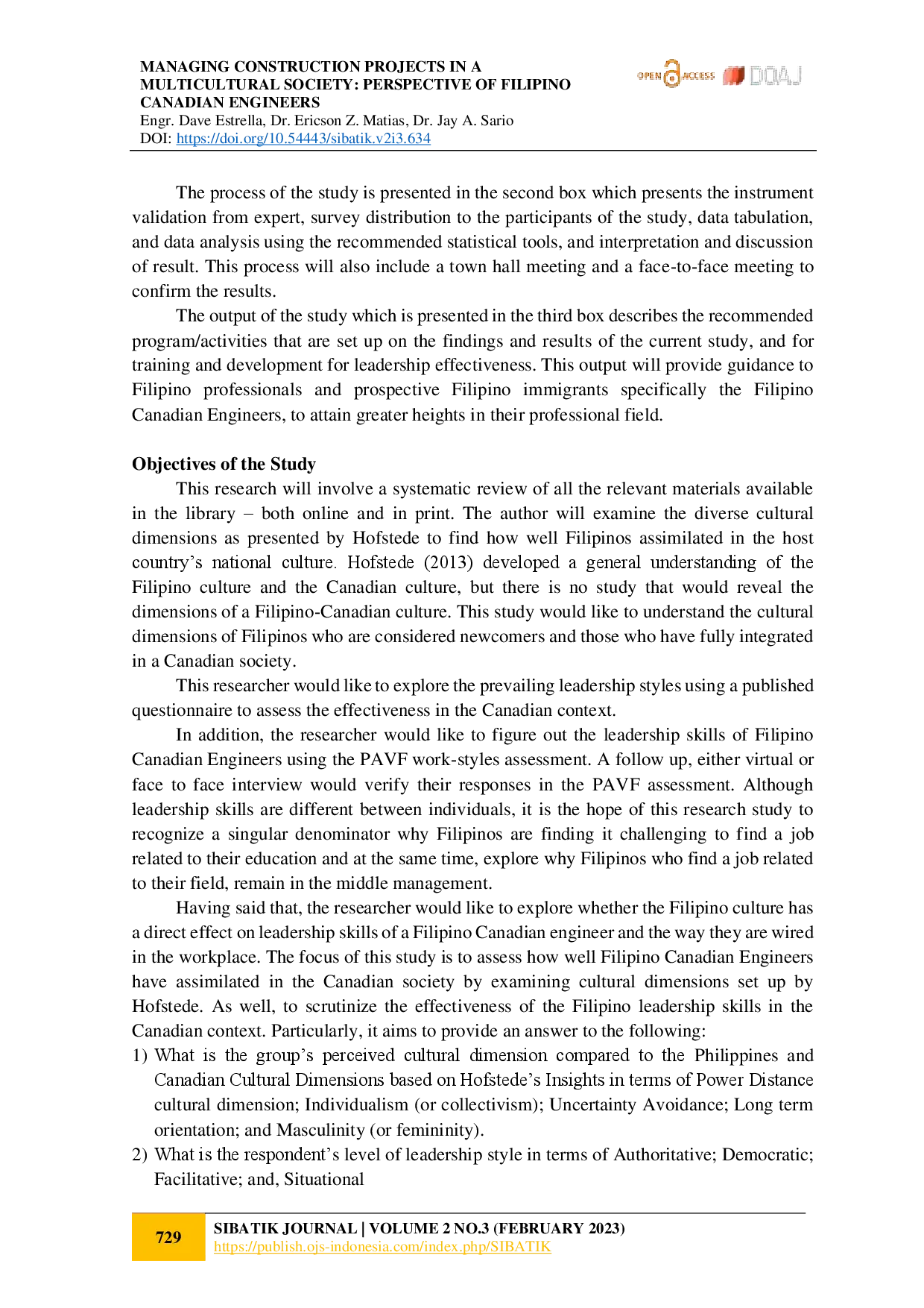 juris Managing Construction Projects in a Multicultural Society Perspective of Filipino Canadian Engineers