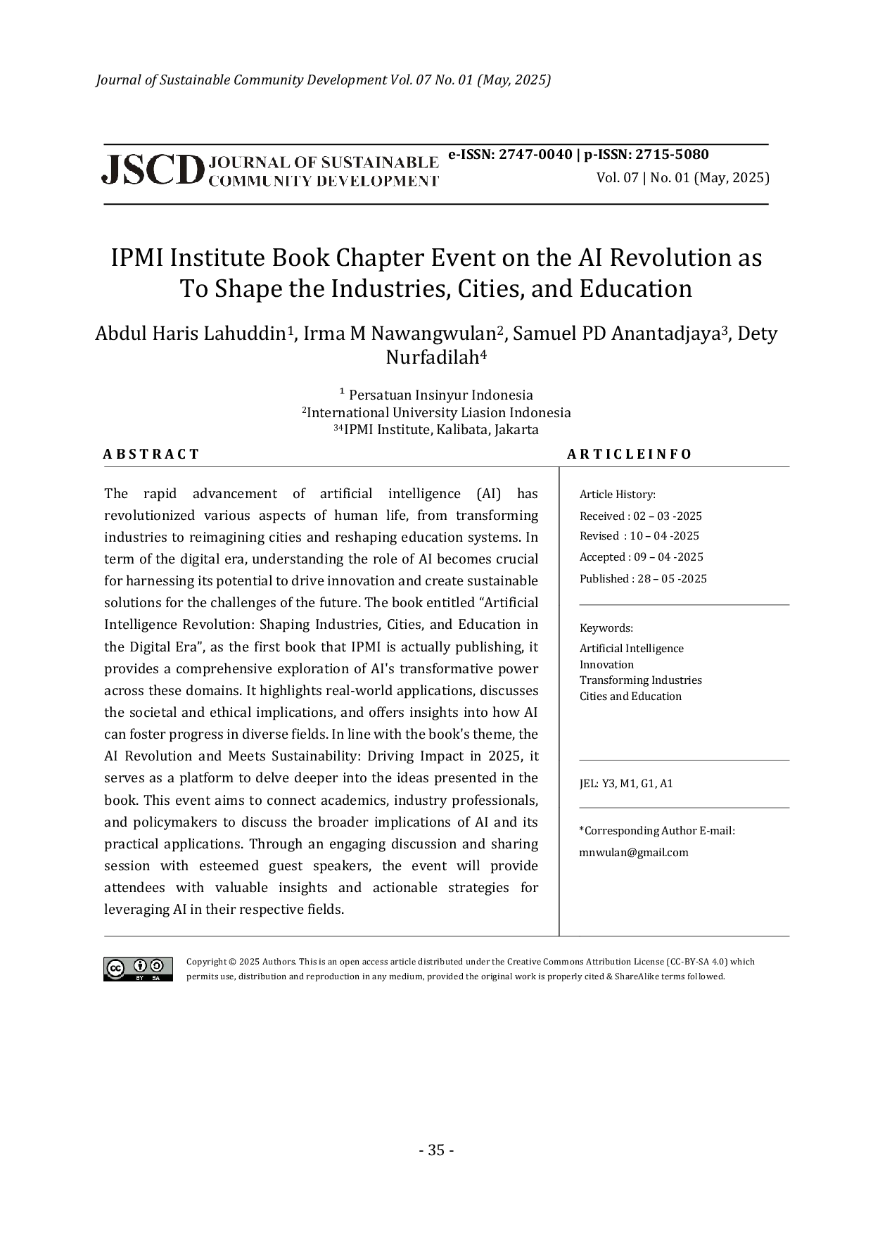 JURIS IPMI Institute Book Chapter Event on the AI Revolution as To Shape the Industries Cities and Education