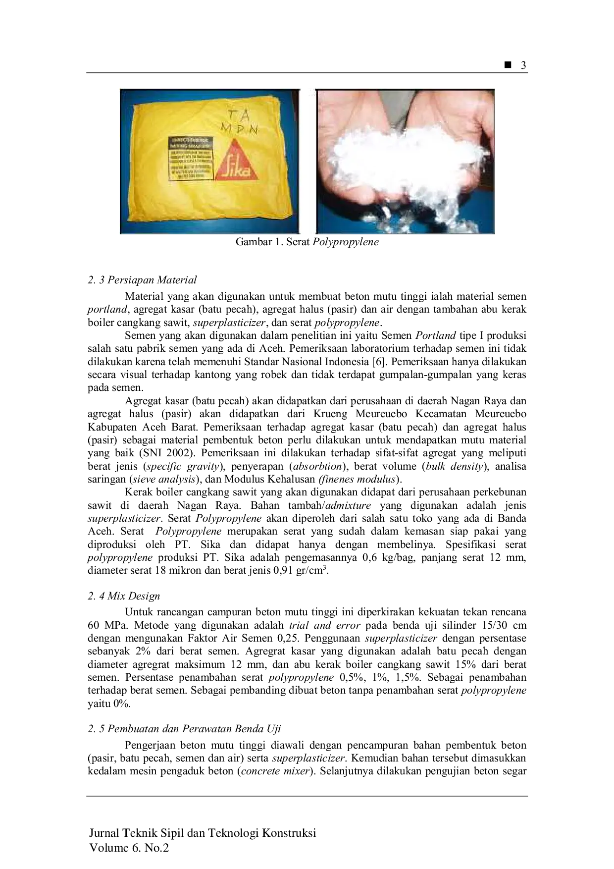 JURIS Pengaruh Penambahan Serat Polypropylene pada Kuat Tekan Beton Mutu Tinggi