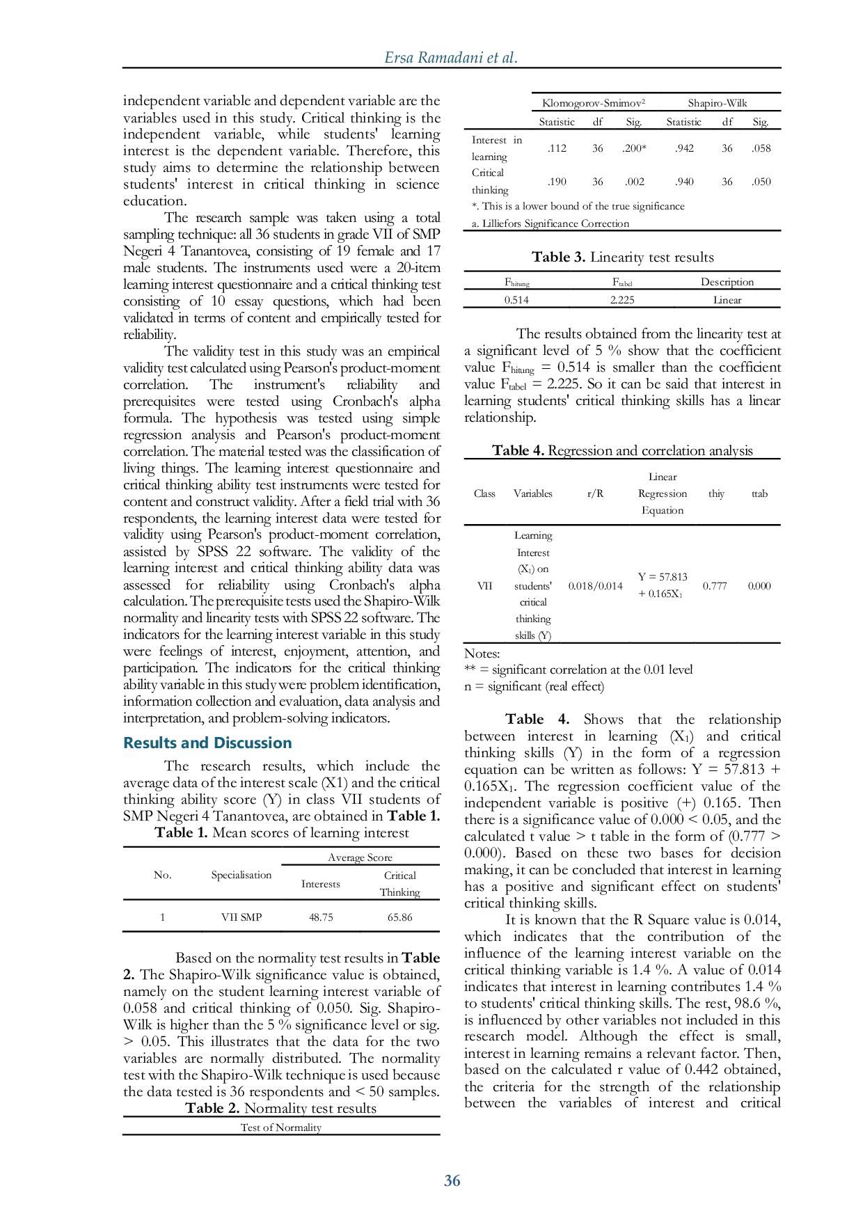 JURIS The Relationship Between Interest In Learning And Critical Thinking Skills Of Junior High Students In Science Learning