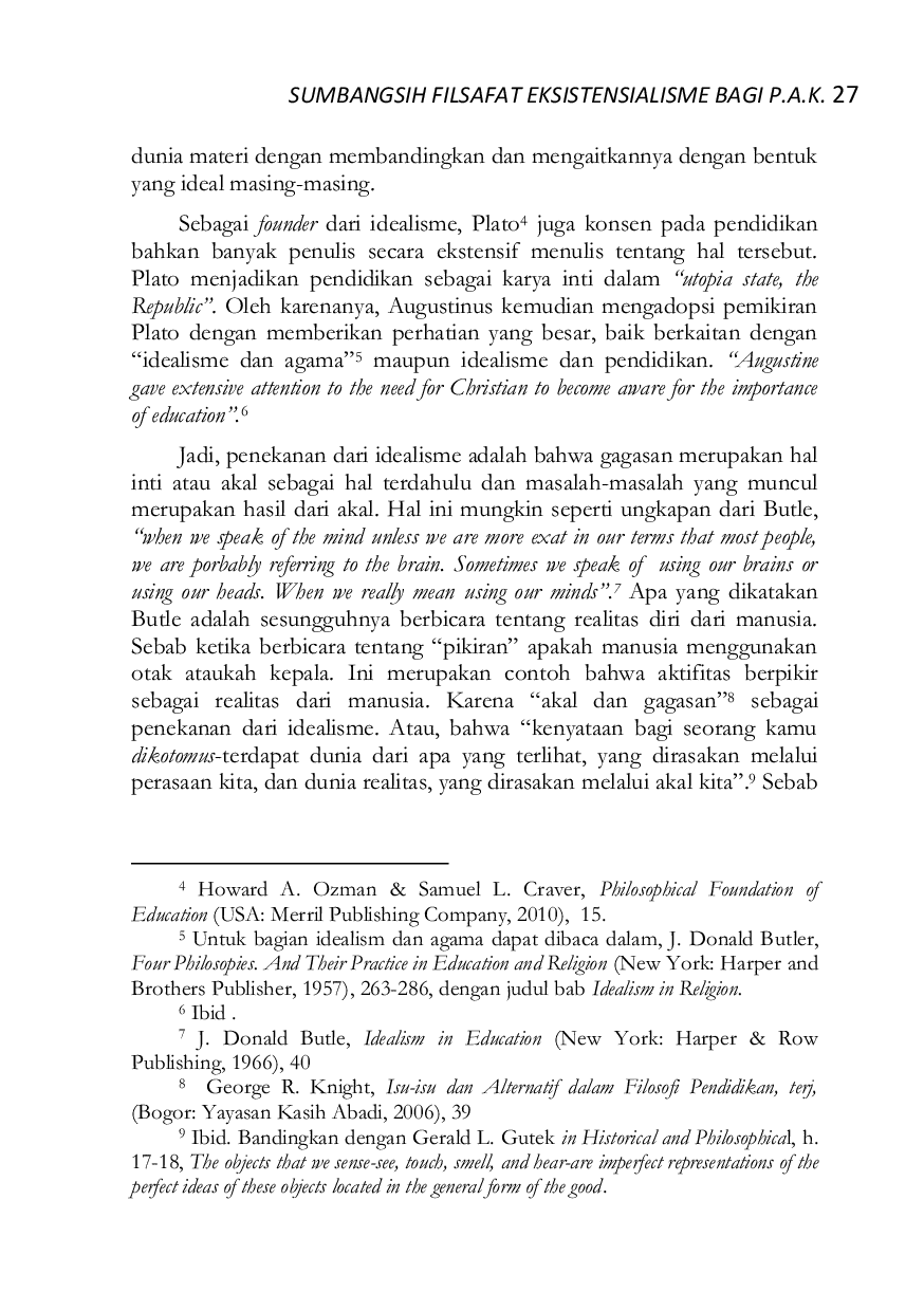 JURIS Sumbangsih Filsafat Eksistensialisme bagi Pendidikan Agama Kristen