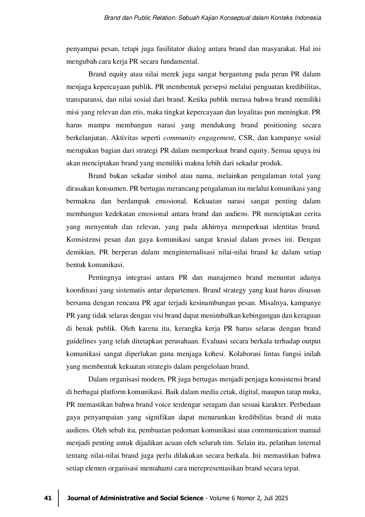 JURIS Brand dan Public Relation Sebuah Kajian Konseptual dalam Konteks Indonesia