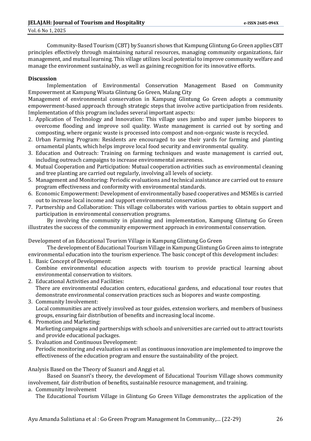 JURIS Go Green Program Management In Community Based Environmental Conservation In Kampung Wisata Glintung