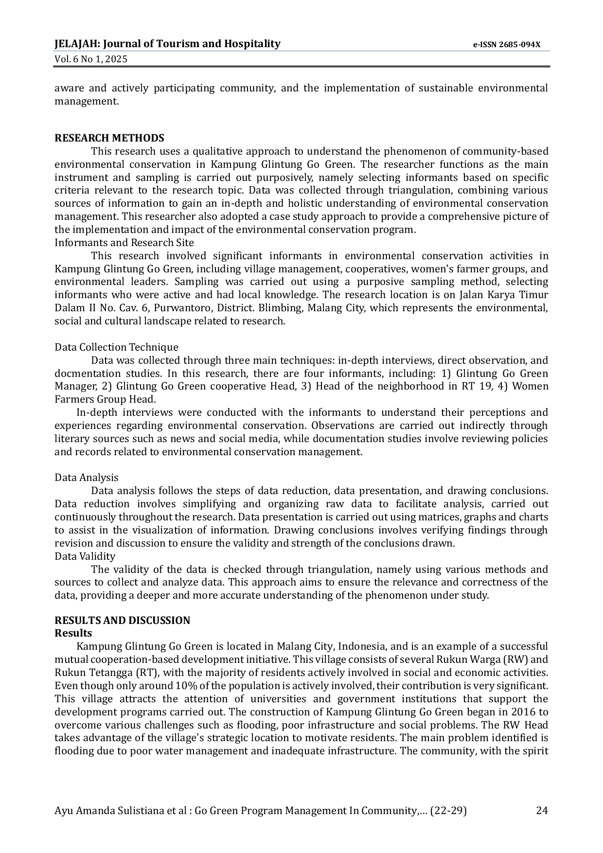 JURIS Go Green Program Management In Community Based Environmental Conservation In Kampung Wisata Glintung