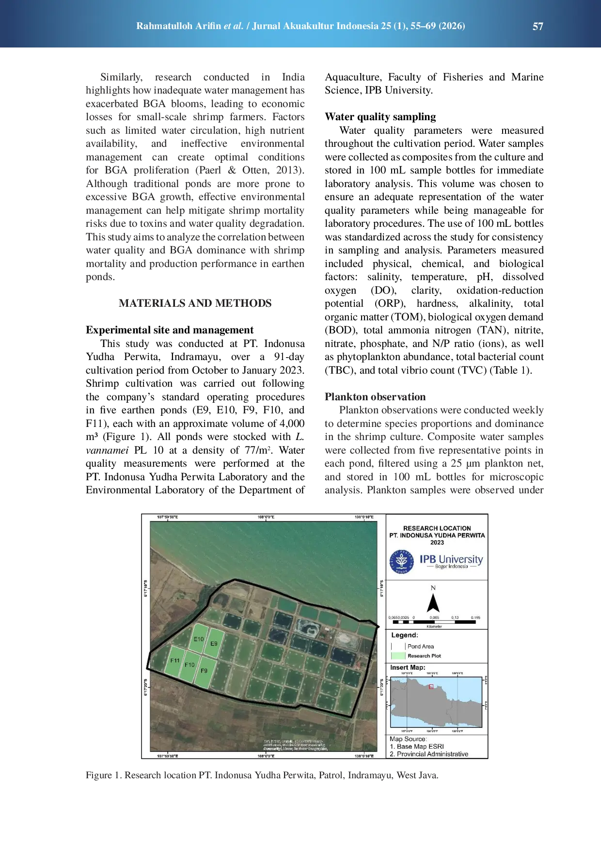 JURIS Vannamei shrimp Litopenaeus vannamei mortality correlation with water quality dynamics and blue green algae in earthen pond