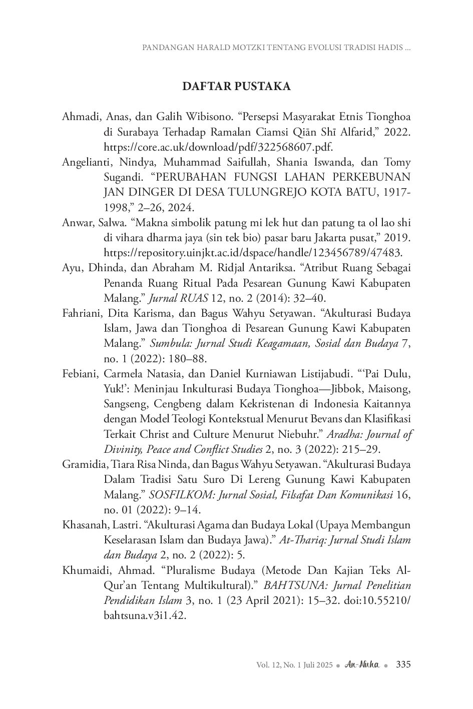 JURIS Akulturasi Agama dan Budaya dalam Wisata Religi Studi Kasus Pesarean Gunung Kawi Malang