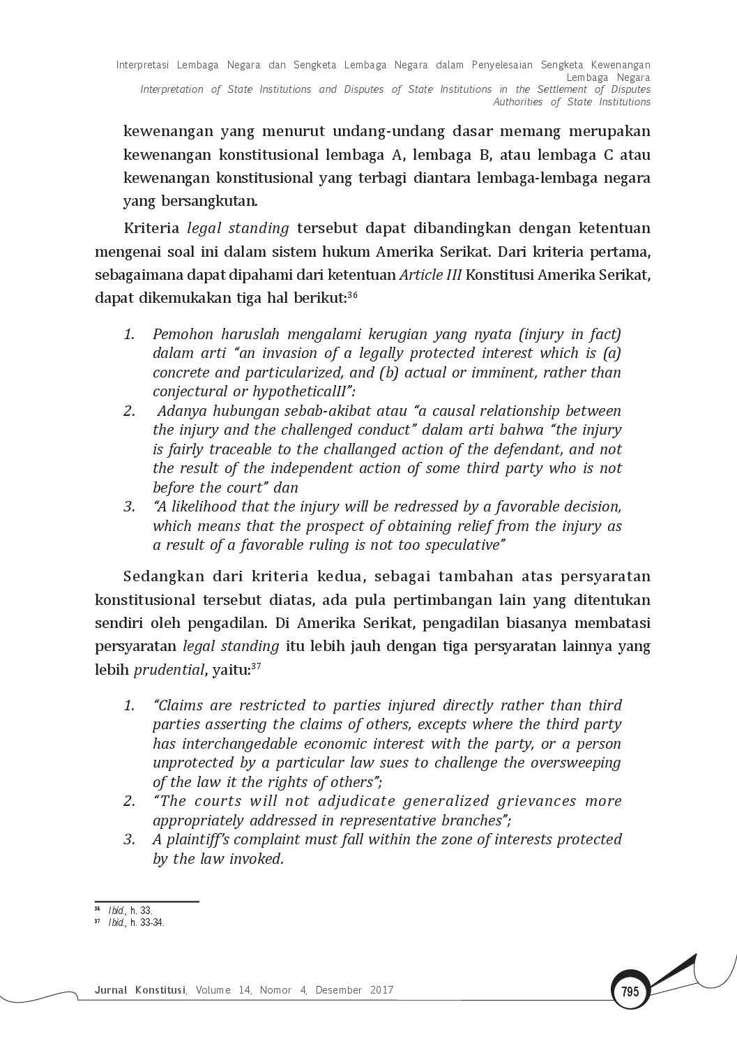 juris Interpretasi Lembaga Negara dan Sengketa Lembaga Negara dalam Penyelesaian Sengketa Kewenangan Lembaga Negara