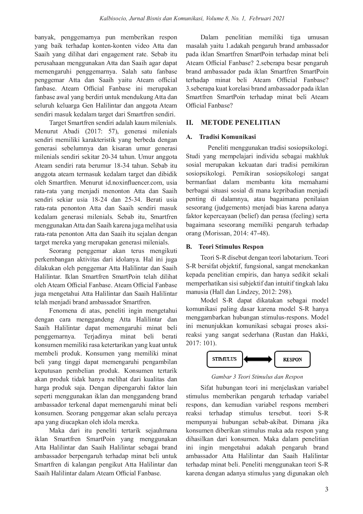 JURIS Pengaruh brand ambassador Atta Halilintar dan Saaih Halilintar terhadap minat beli