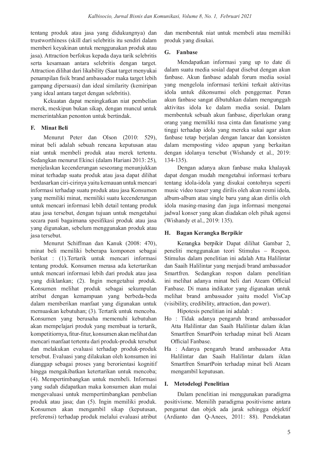 JURIS Pengaruh brand ambassador Atta Halilintar dan Saaih Halilintar terhadap minat beli