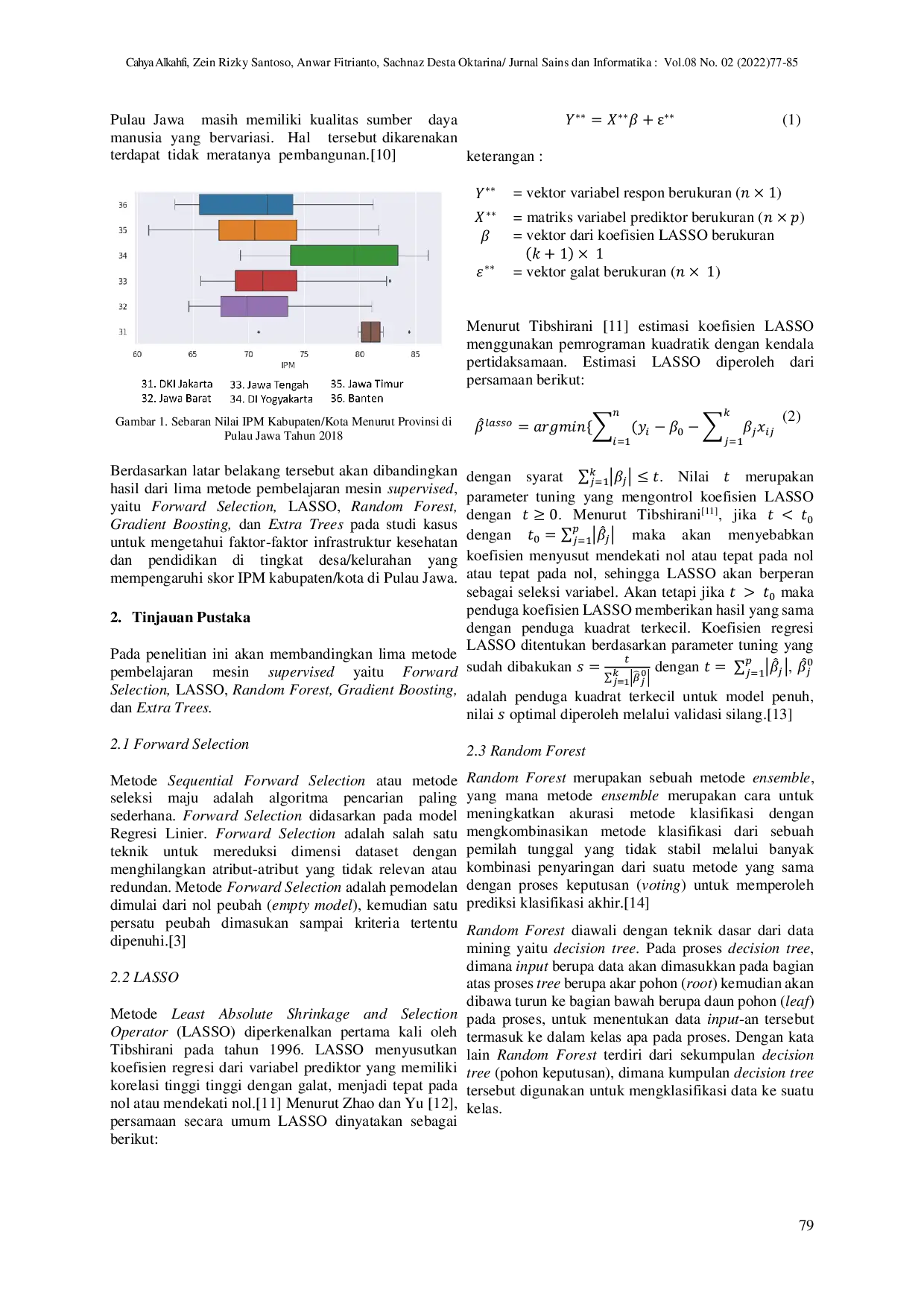 JURIS Variable Importance Kesehatan dan Pendidikan dalam Pembentukan IPM dengan Algoritme Machine Learning