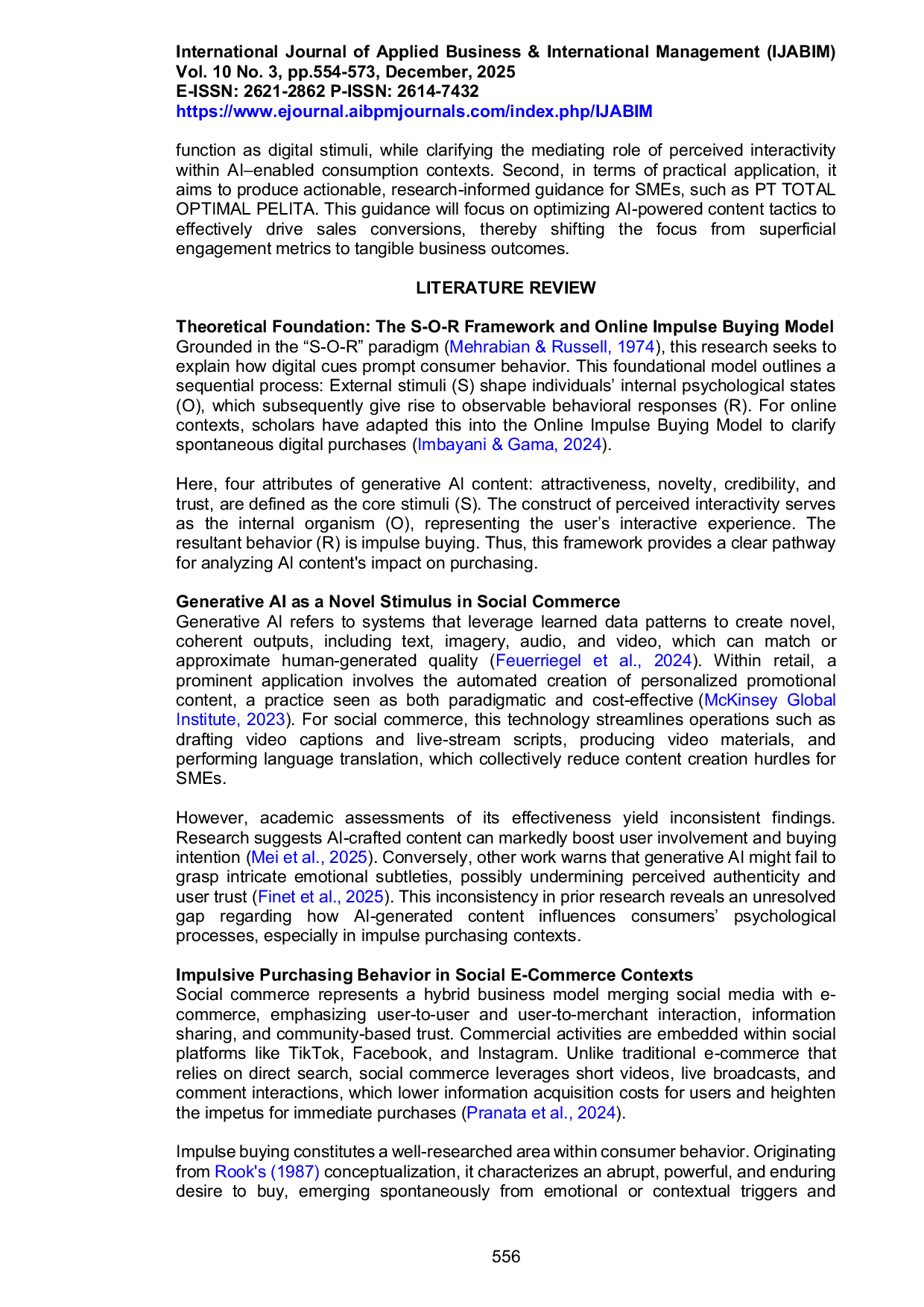 JURIS Examining the Impact of Generative AI Content on Impulse Buying Behavior in Social Commerce