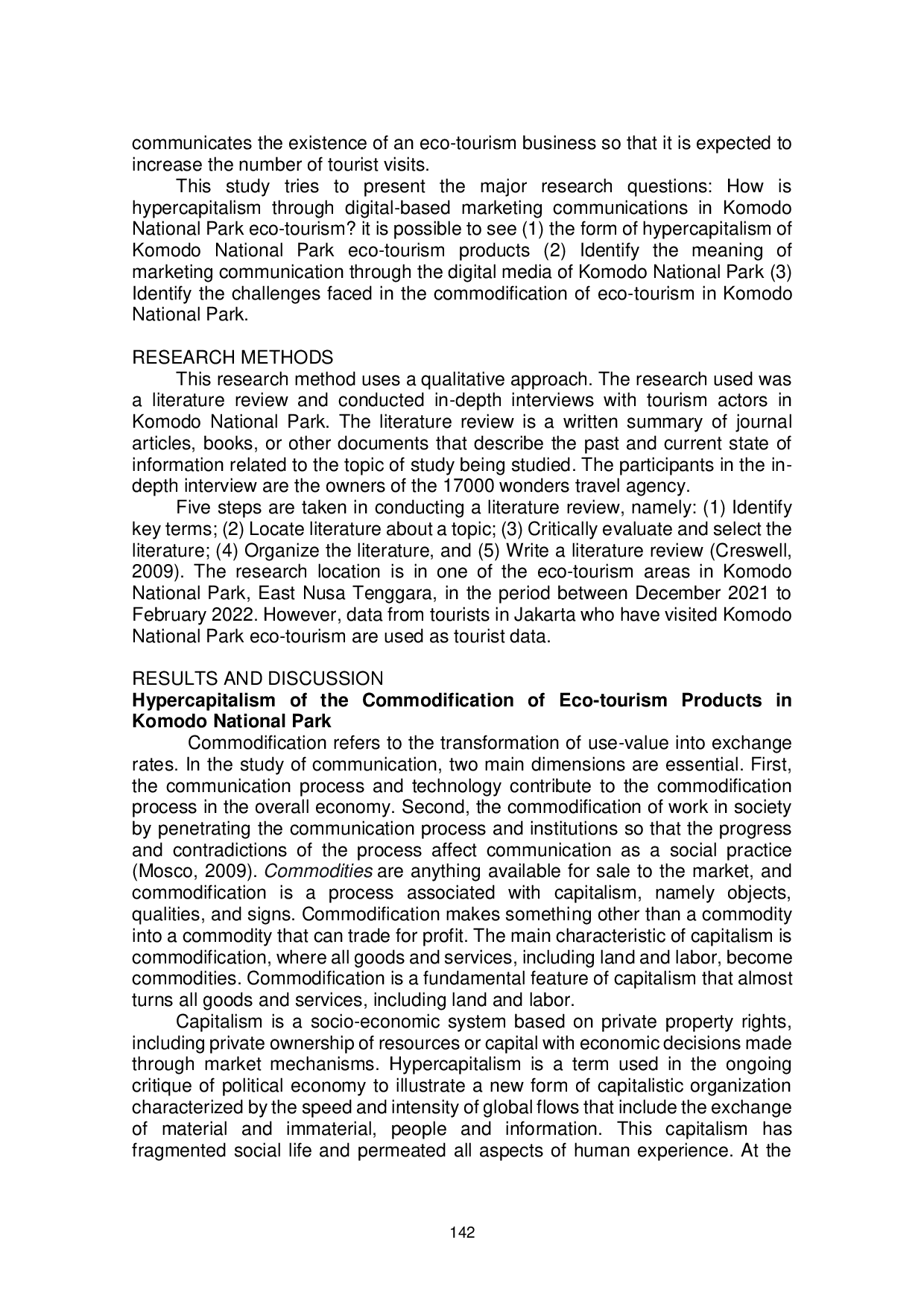 JURIS Hypercapitalism and Product Commodification through Digital based Marketing Communications in Komodo National Park