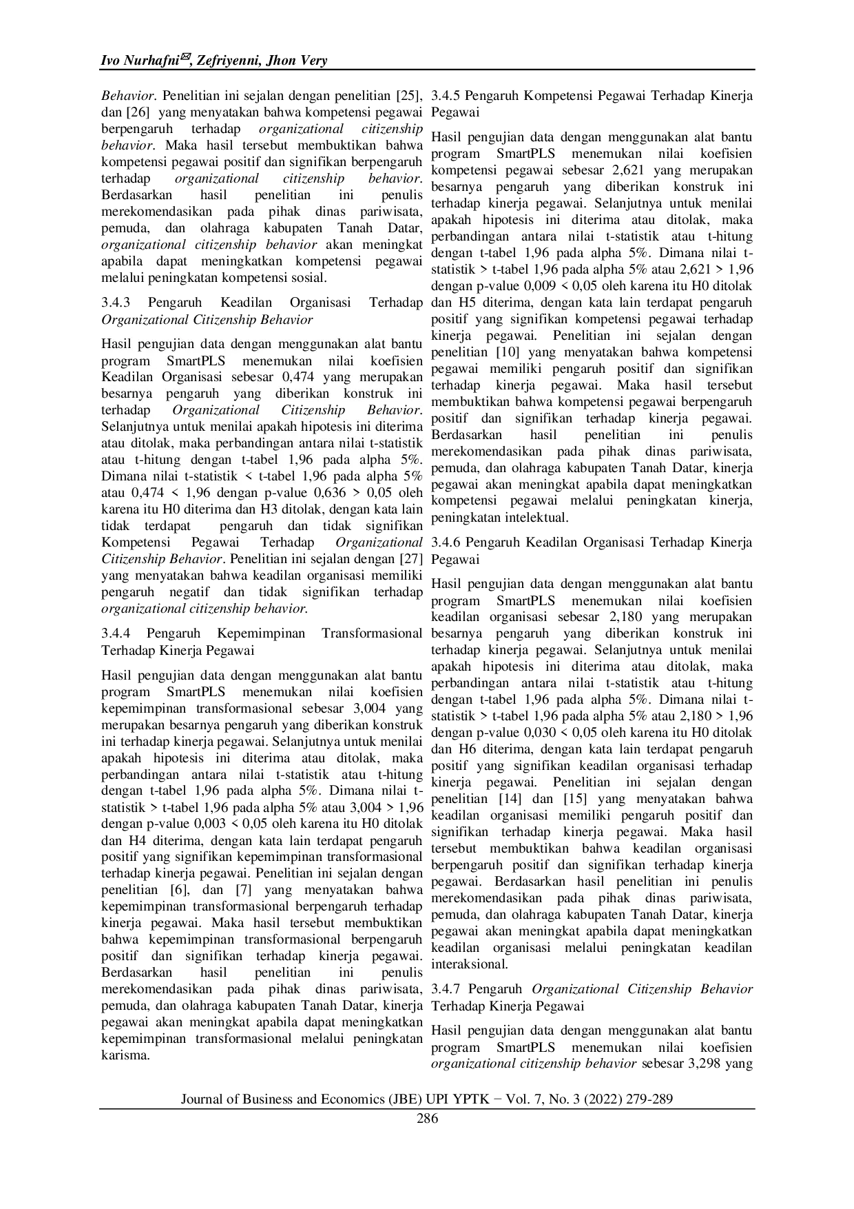 JURIS Analisis Kepemimpinan Transformasional Kompetensi dan Keadilan Organisasi terhadap Kinerja Pegawai melalui Organizational Citizenship Behavior OCB sebagai Pemediasi