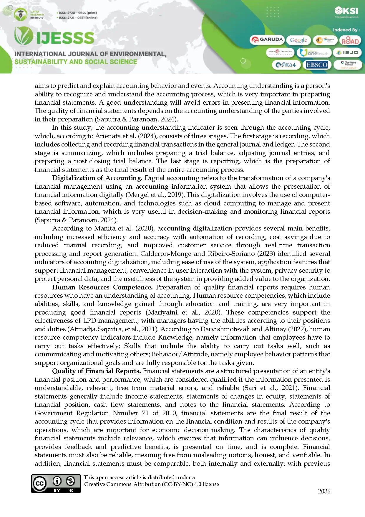 juris The Influence of Accounting Understanding Accounting Digitalization and Human Resource Competence on the Quality of Financial Reports in Village Credit Institutions in Ubud District