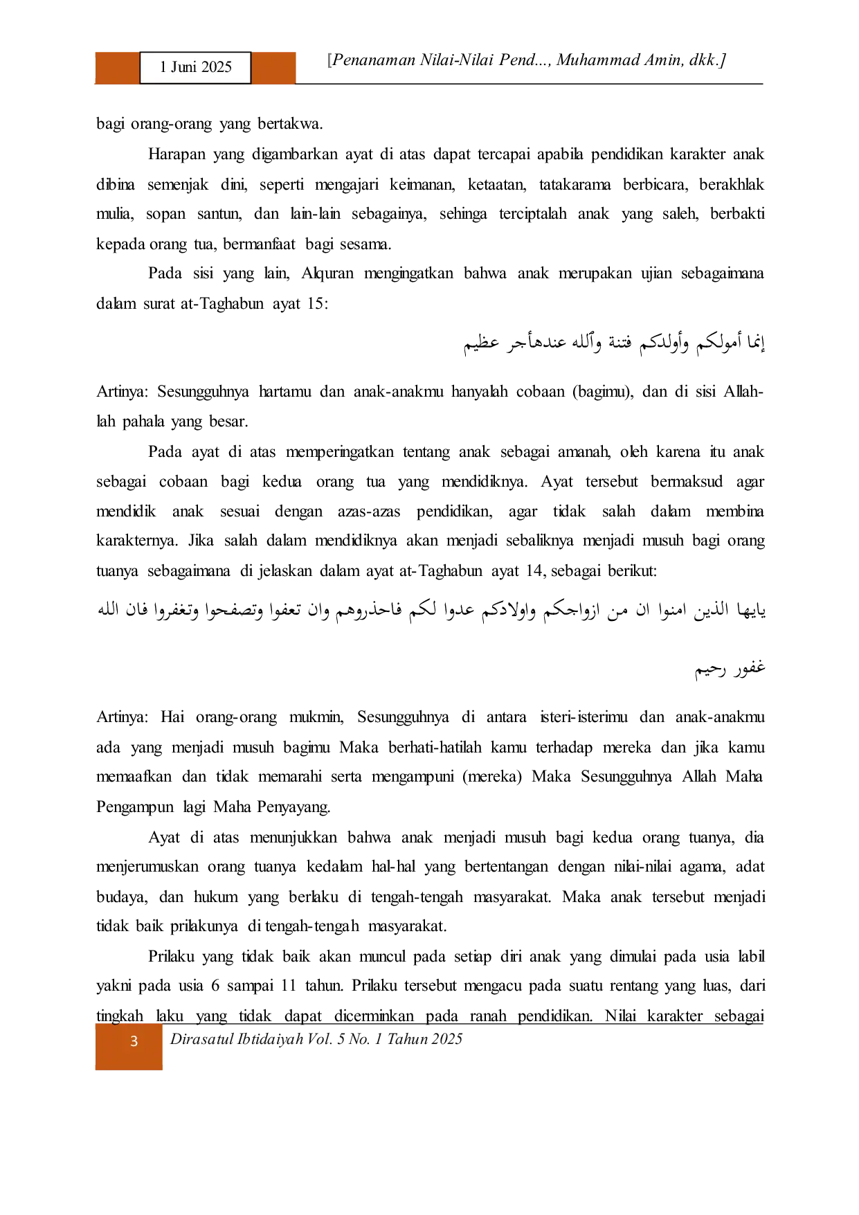 JURIS Penanaman Nilai Nilai Pendidikan Karakter Peserta Didik Di Lingkungan Sekolah Dasar