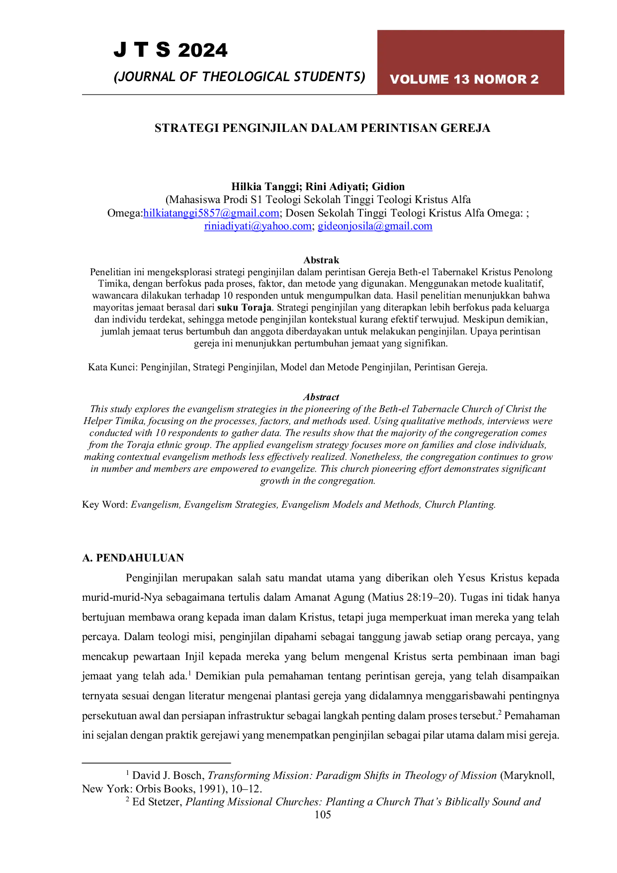 JURIS Strategi Penginjilan dalam Perintisan Gereja
