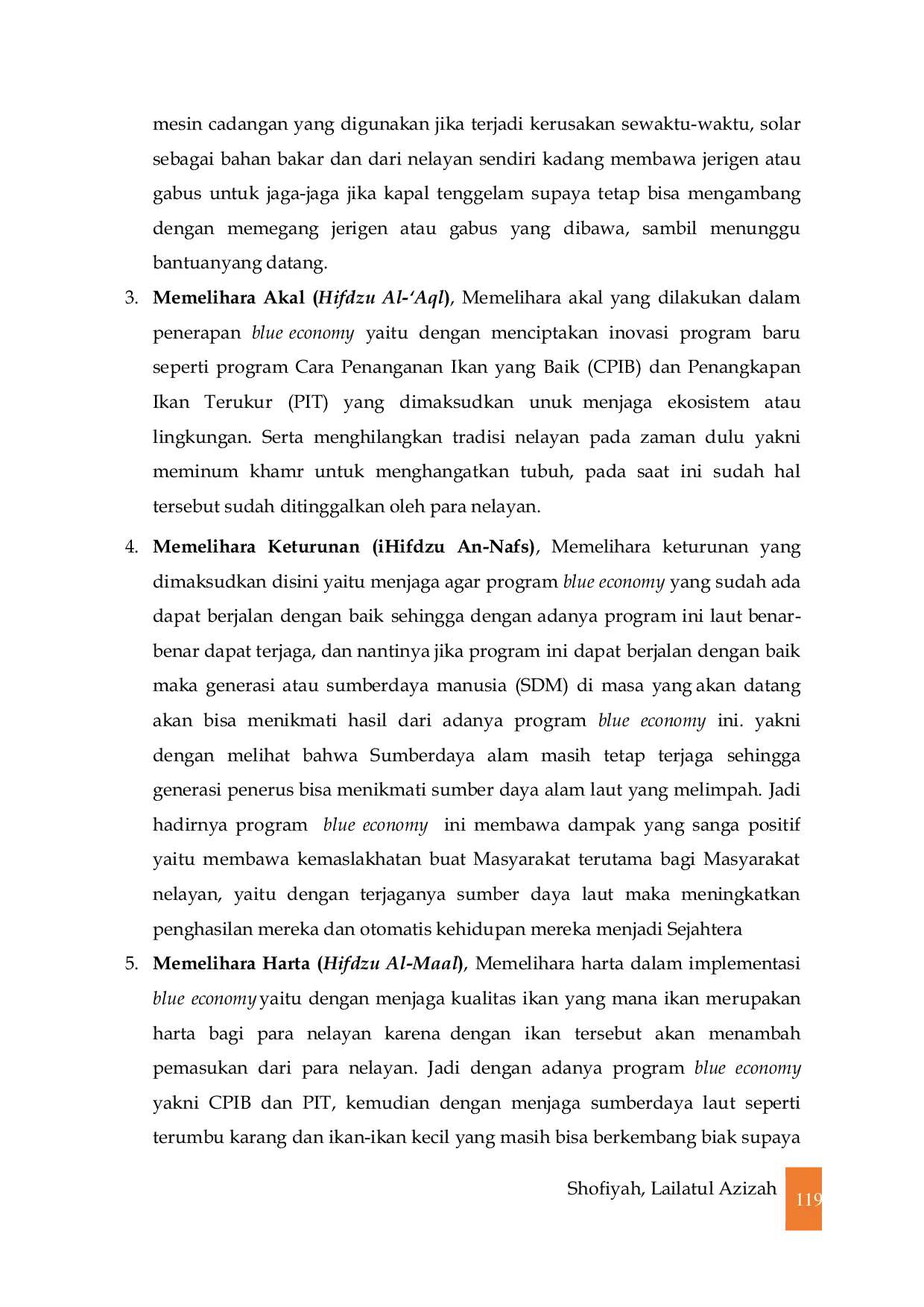 JURIS Implementasi Blue Economy Dalam Meningkatkan Kesejahteraan Masyarakat Nelayan Perspektif Maqashid Syariah Studi Kasus Pada TPI Brondong