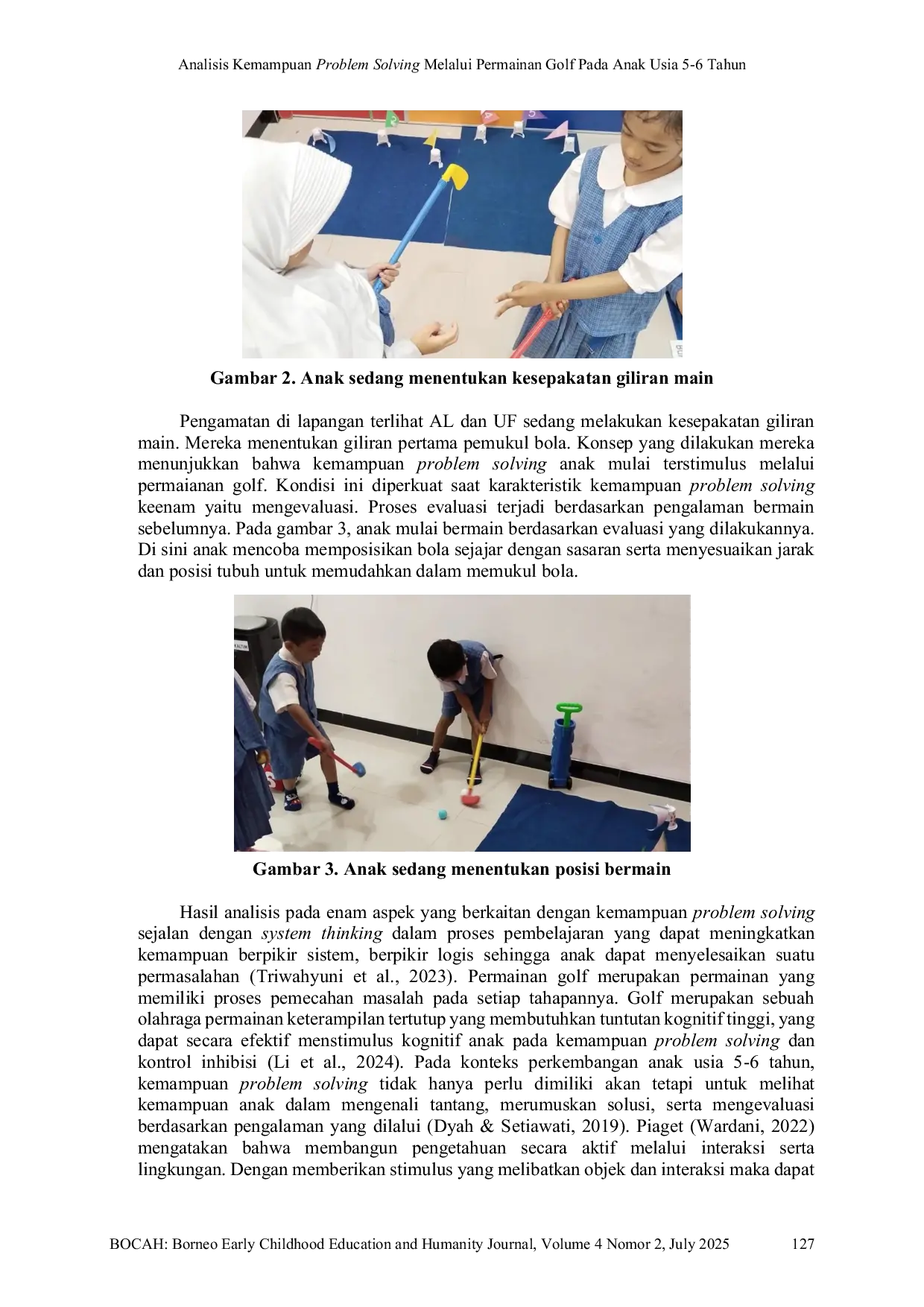 JURIS Analisis Kemampuan Problem Solving melalui Permainan Golf pada Anak Usia 5 6 Tahun