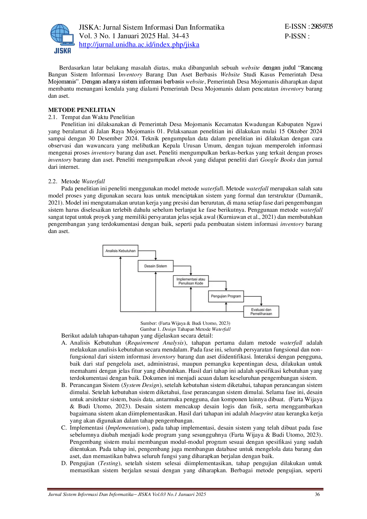 juris Rancang Bangun Sistem Informasi Inventory Barang Dan Aset Berbasis Website Studi Kasus Pemerintah Desa Mojomanis